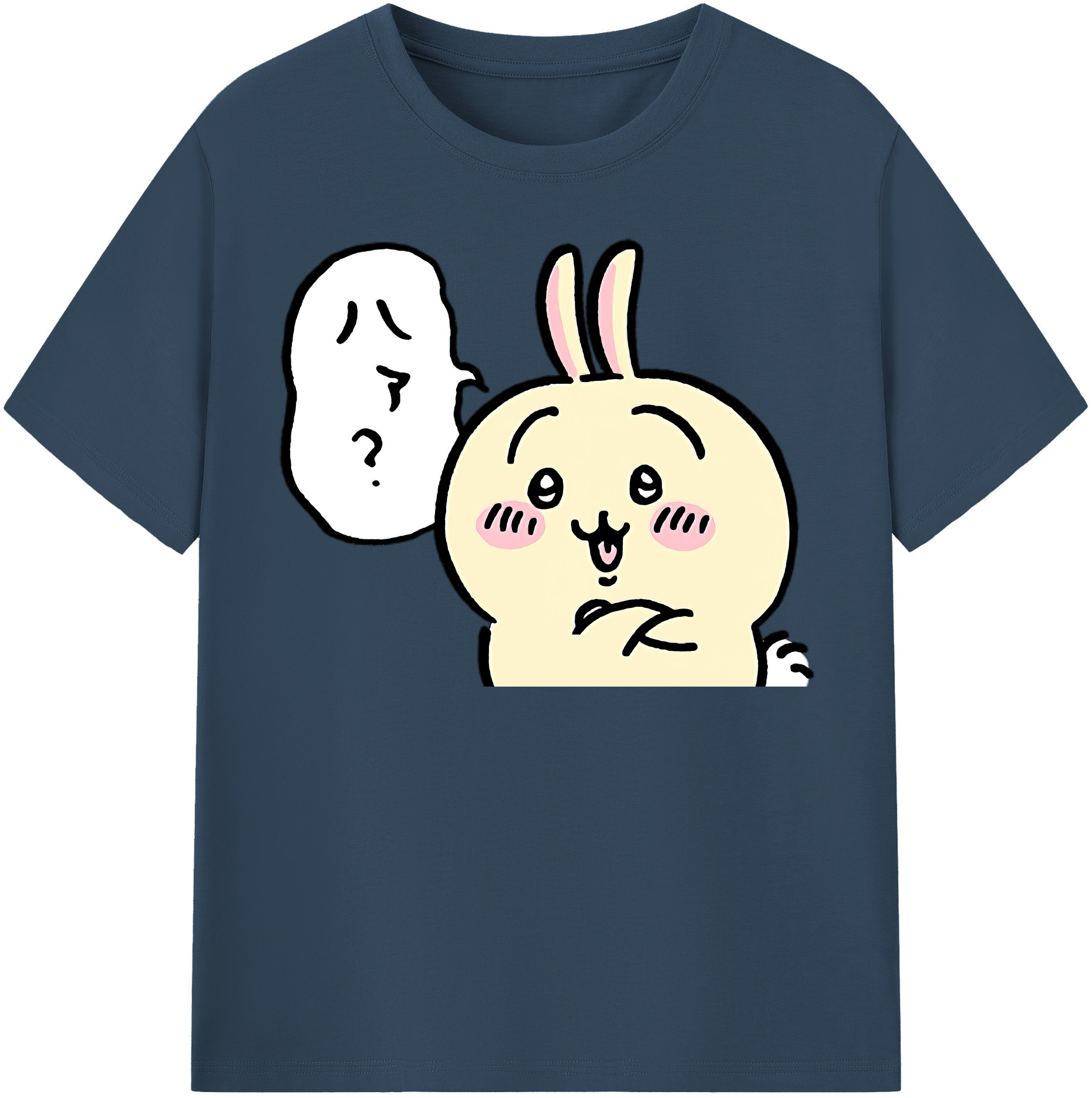 （画像用） ちいかわ うさぎ Chii-kawa usagi 綿100％半袖Tシャツ（フロントプリント）