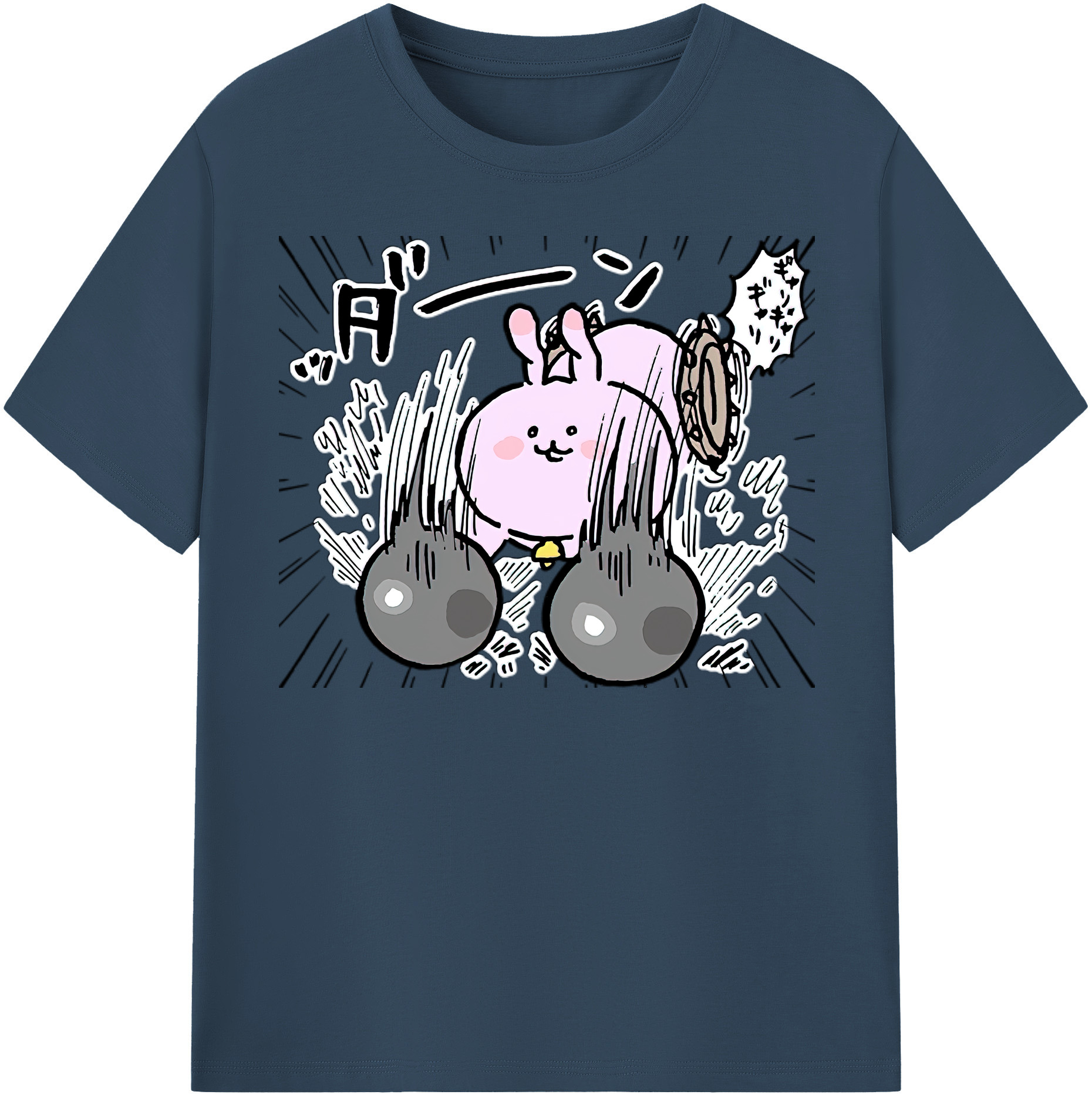 （画像用） ちいかわ うさぎ Chii-kawa usagi 綿100％半袖Tシャツ（フロントプリント）