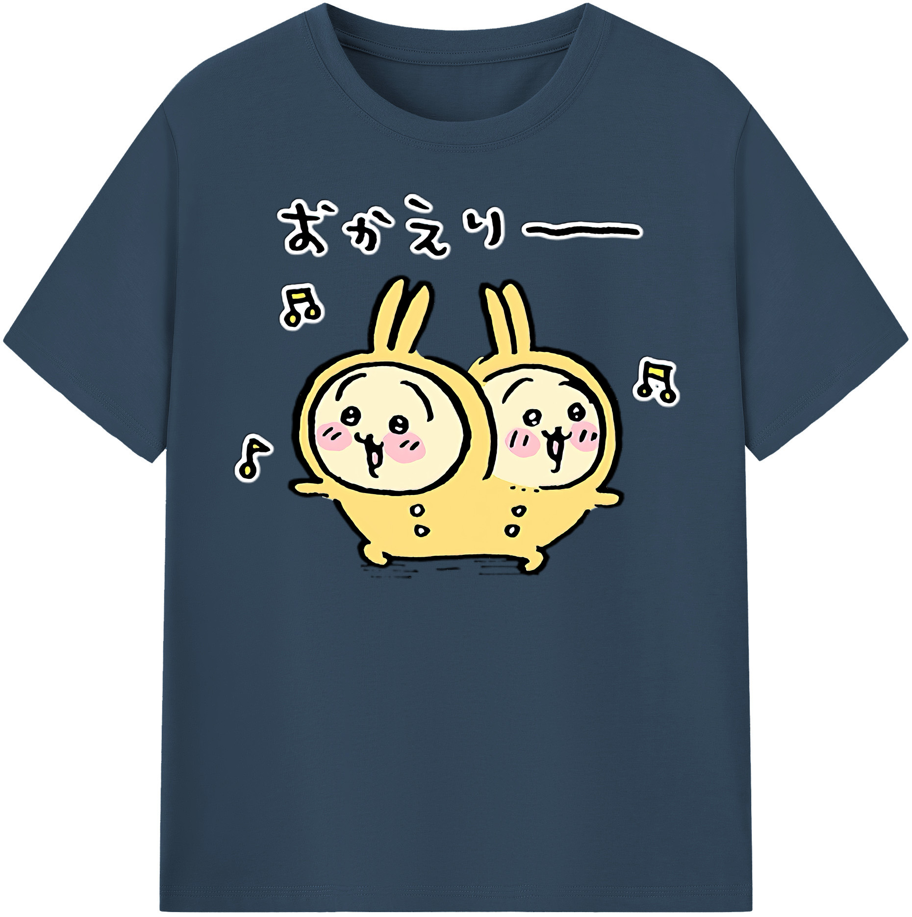 （画像用） ちいかわ うさぎ Chii-kawa usagi 綿100％半袖Tシャツ（フロントプリント）