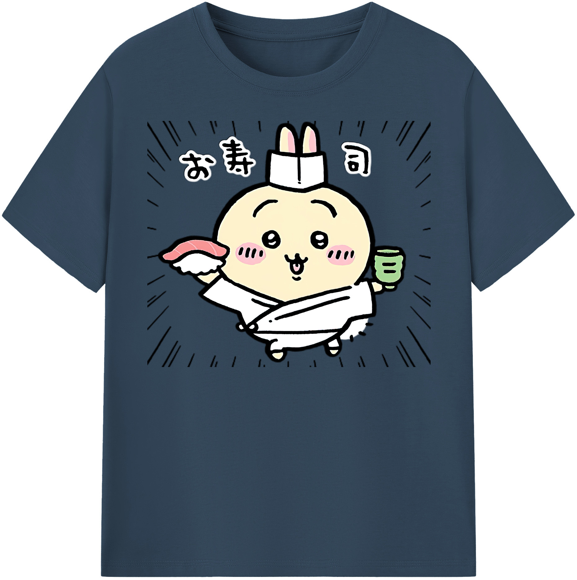 （画像用） ちいかわ うさぎ Chii-kawa usagi 綿100％半袖Tシャツ（フロントプリント）
