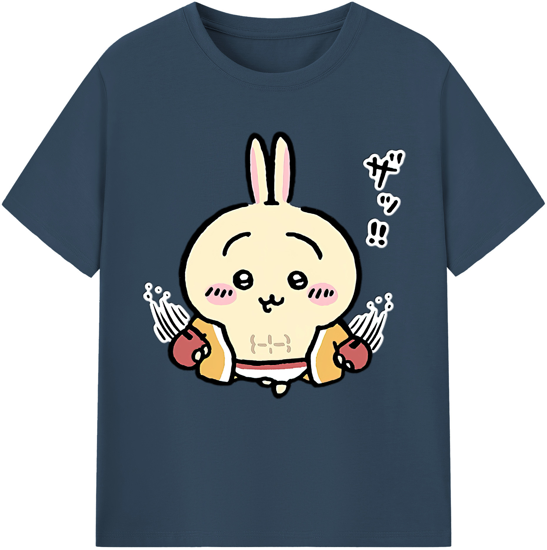 （画像用） ちいかわ うさぎ Chii-kawa usagi 綿100％半袖Tシャツ（フロントプリント）