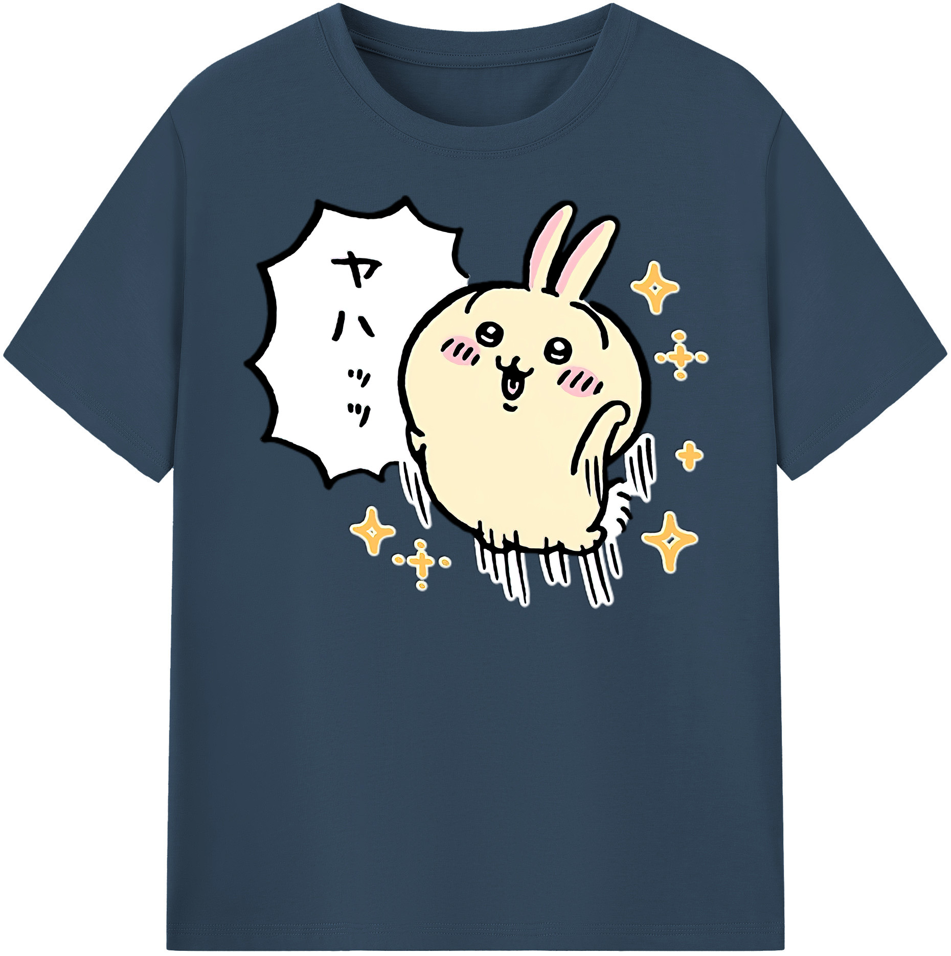 （画像用） ちいかわ うさぎ Chii-kawa usagi 綿100％半袖Tシャツ（フロントプリント）