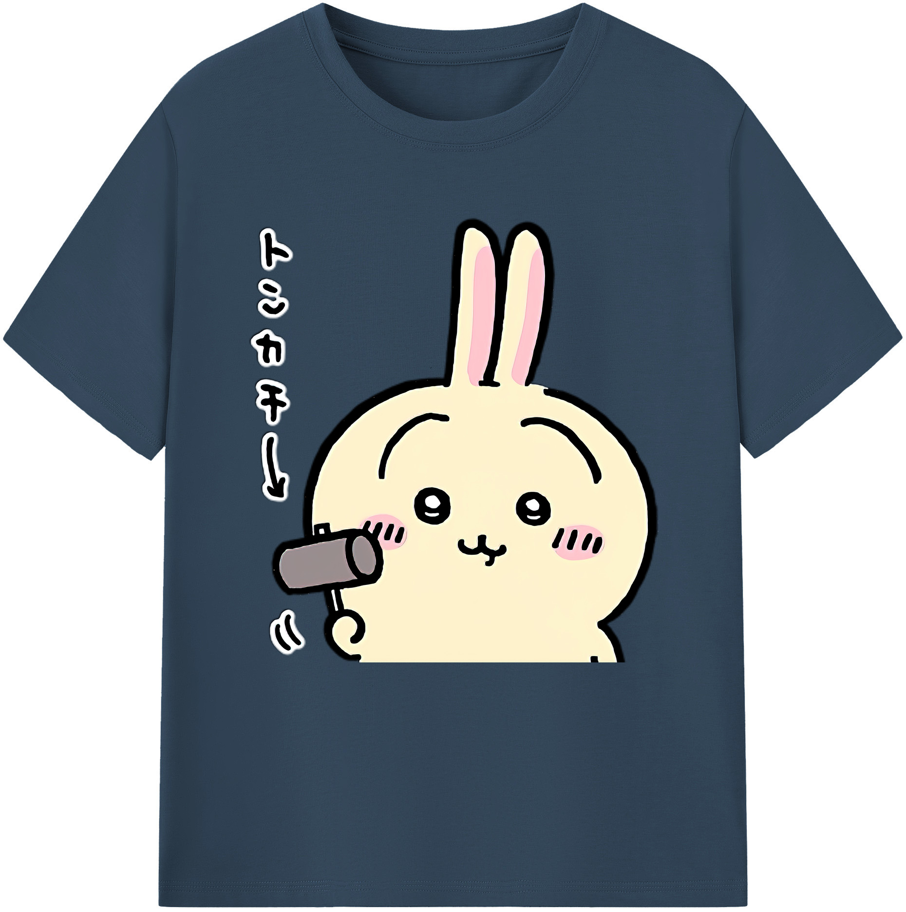 （画像用） ちいかわ うさぎ Chii-kawa usagi 綿100％半袖Tシャツ（フロントプリント）