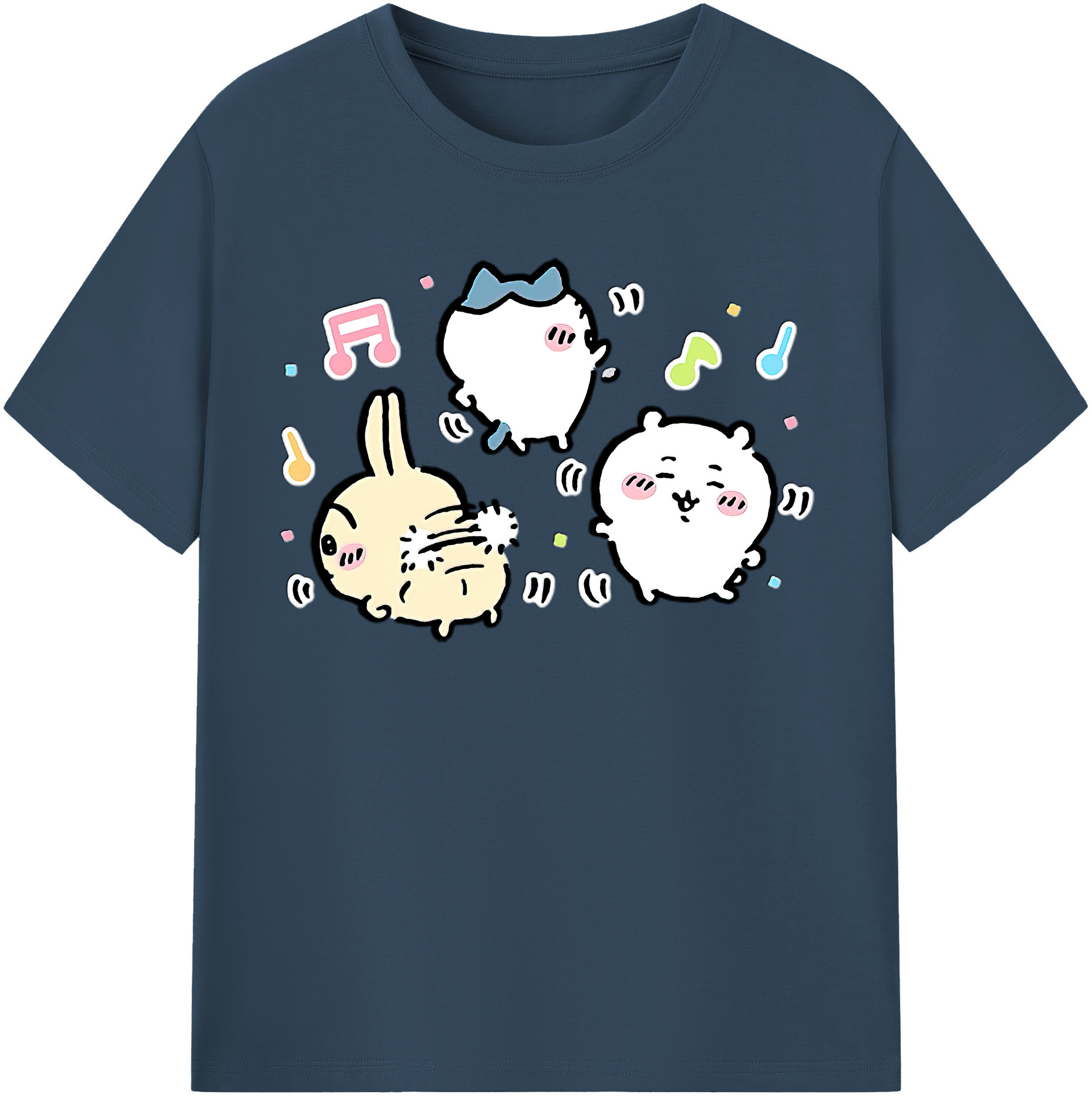 （画像用） ちいかわ うさぎ Chii-kawa usagi 綿100％半袖Tシャツ（フロントプリント）