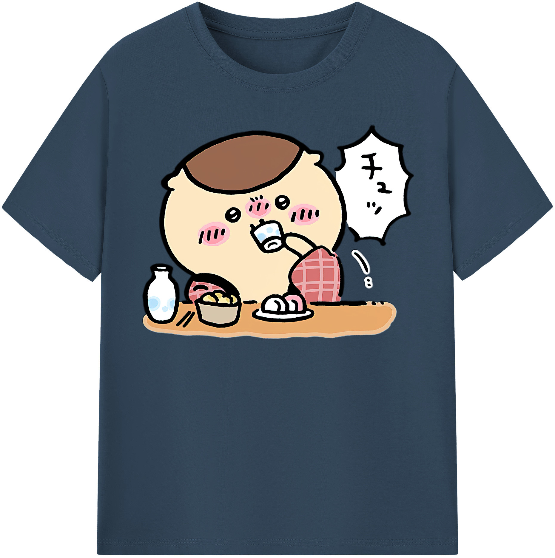 （画像用） ちいかわ くりまんじゅう Chii-kawa kuri manjū 綿100％半袖Tシャツ（フロントプリント）