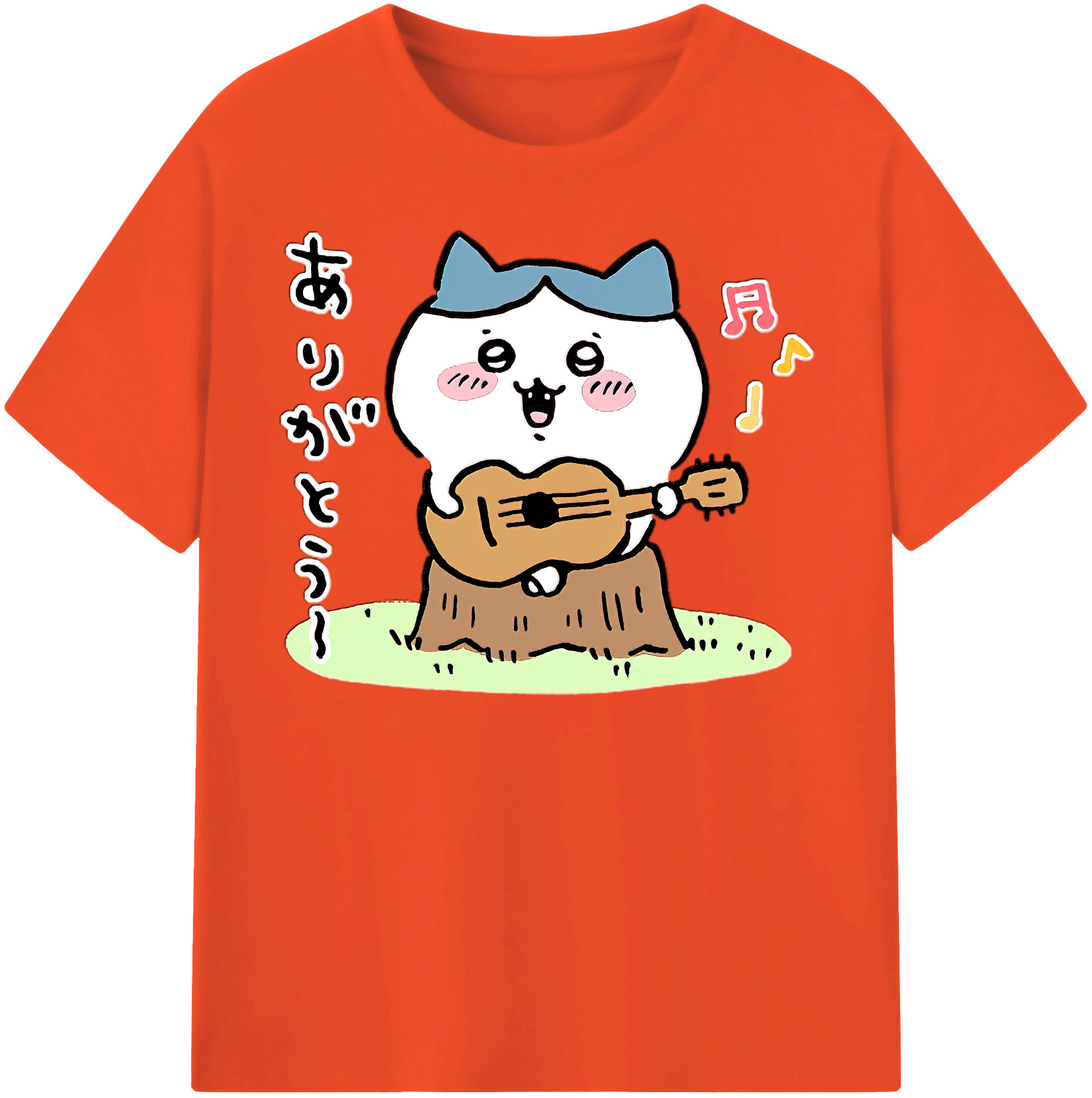 （画像用） ちいかわ ハチワレ Chii-kawa hachiware 綿100％半袖Tシャツ（フロントプリント）