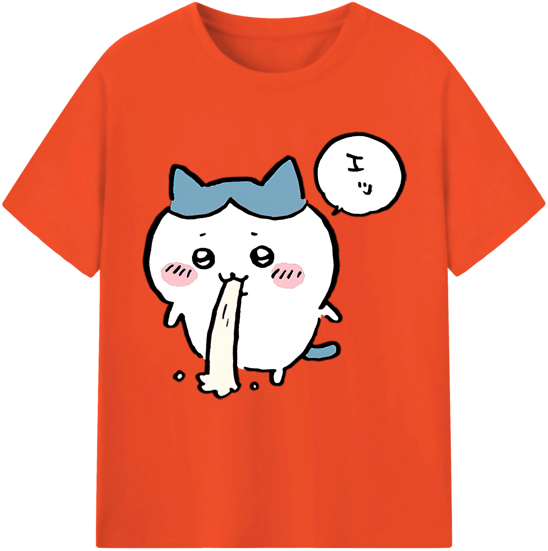 （画像用） ちいかわ ハチワレ Chii-kawa hachiware 綿100％半袖Tシャツ（フロントプリント）