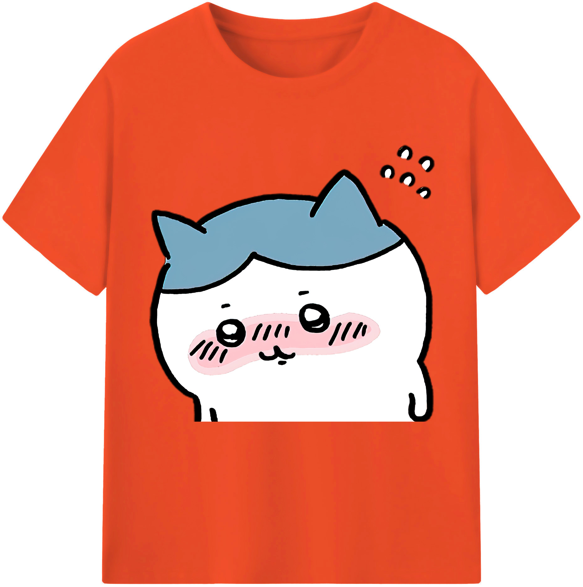 （画像用） ちいかわ ハチワレ Chii-kawa hachiware 綿100％半袖Tシャツ（フロントプリント）