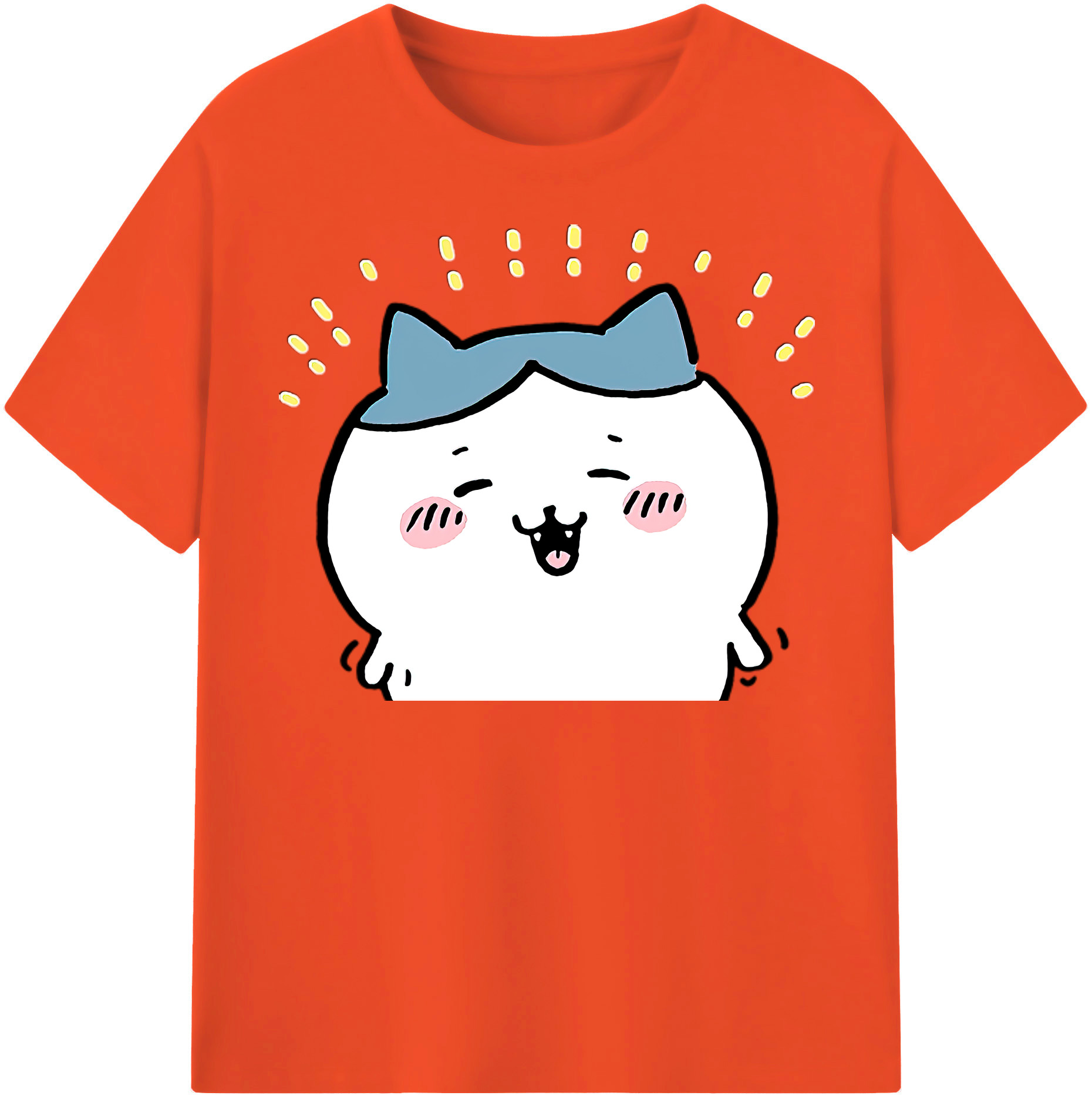 （画像用） ちいかわ ハチワレ Chii-kawa hachiware 綿100％半袖Tシャツ（フロントプリント）