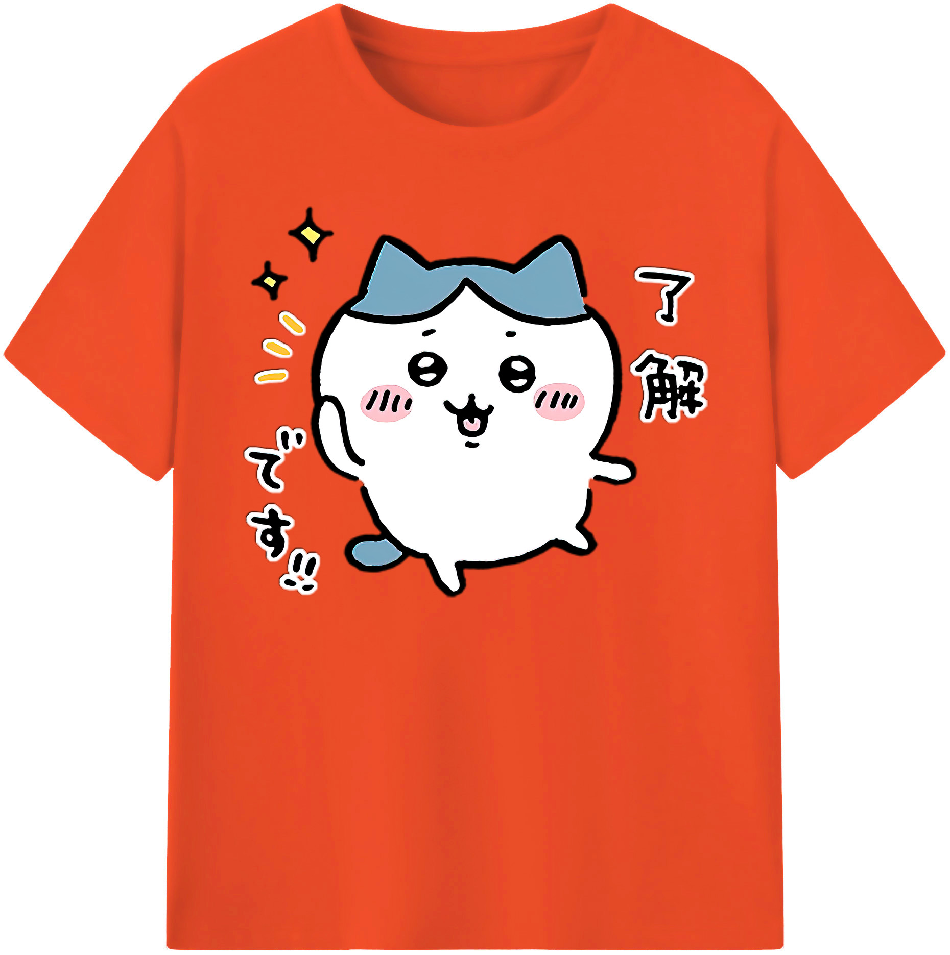 （画像用） ちいかわ ハチワレ Chii-kawa hachiware 綿100％半袖Tシャツ（フロントプリント）