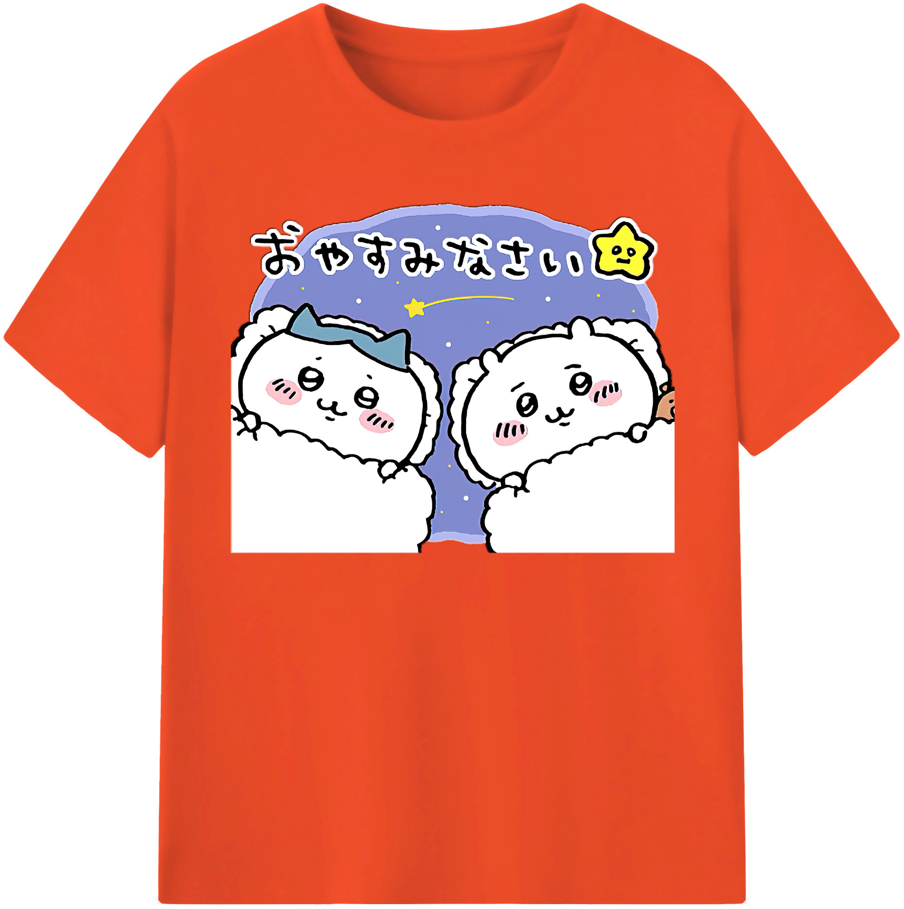 （画像用） ちいかわ ハチワレ Chii-kawa hachiware 綿100％半袖Tシャツ（フロントプリント）