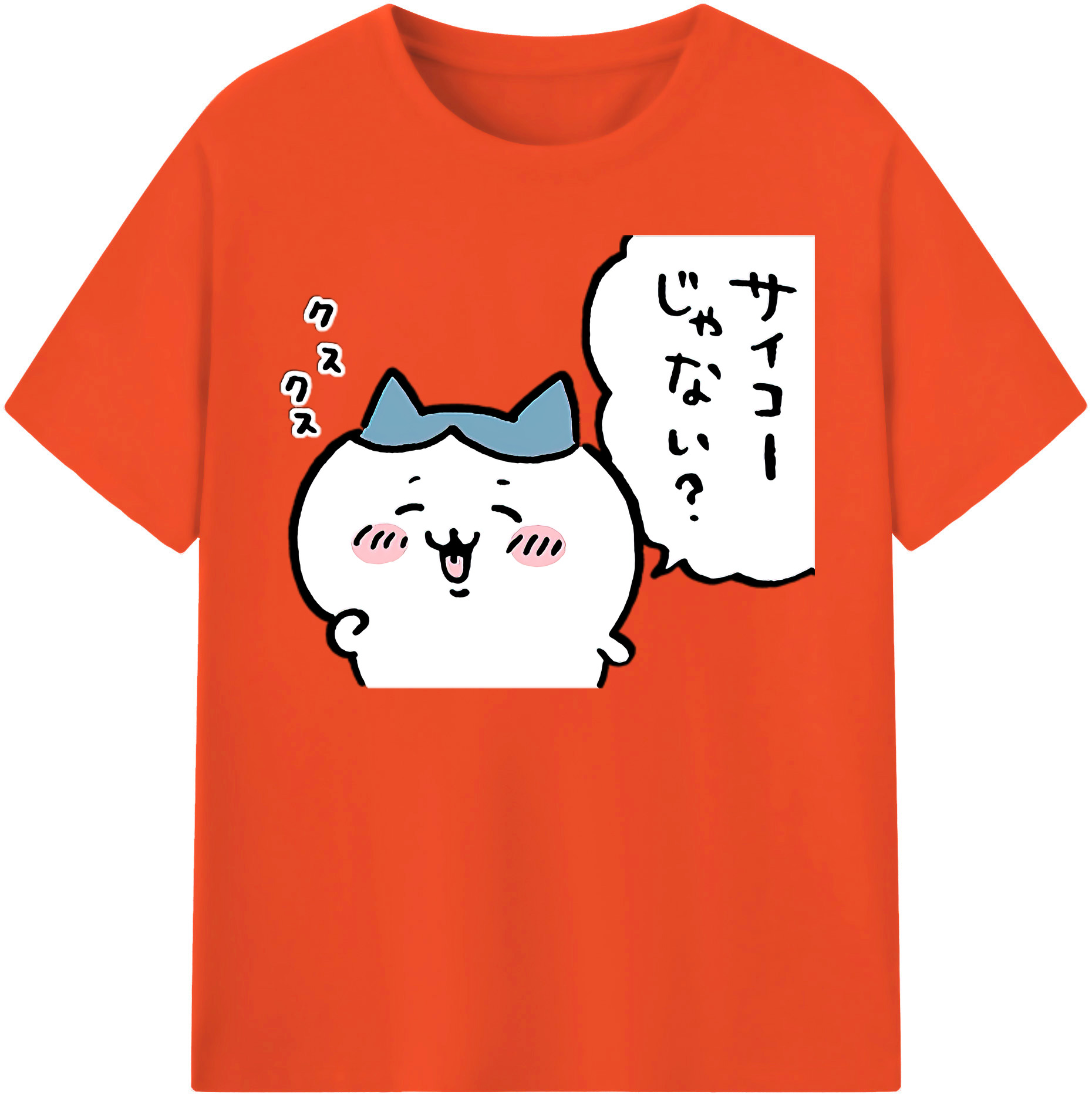 （画像用） ちいかわ ハチワレ Chii-kawa hachiware 綿100％半袖Tシャツ（フロントプリント）