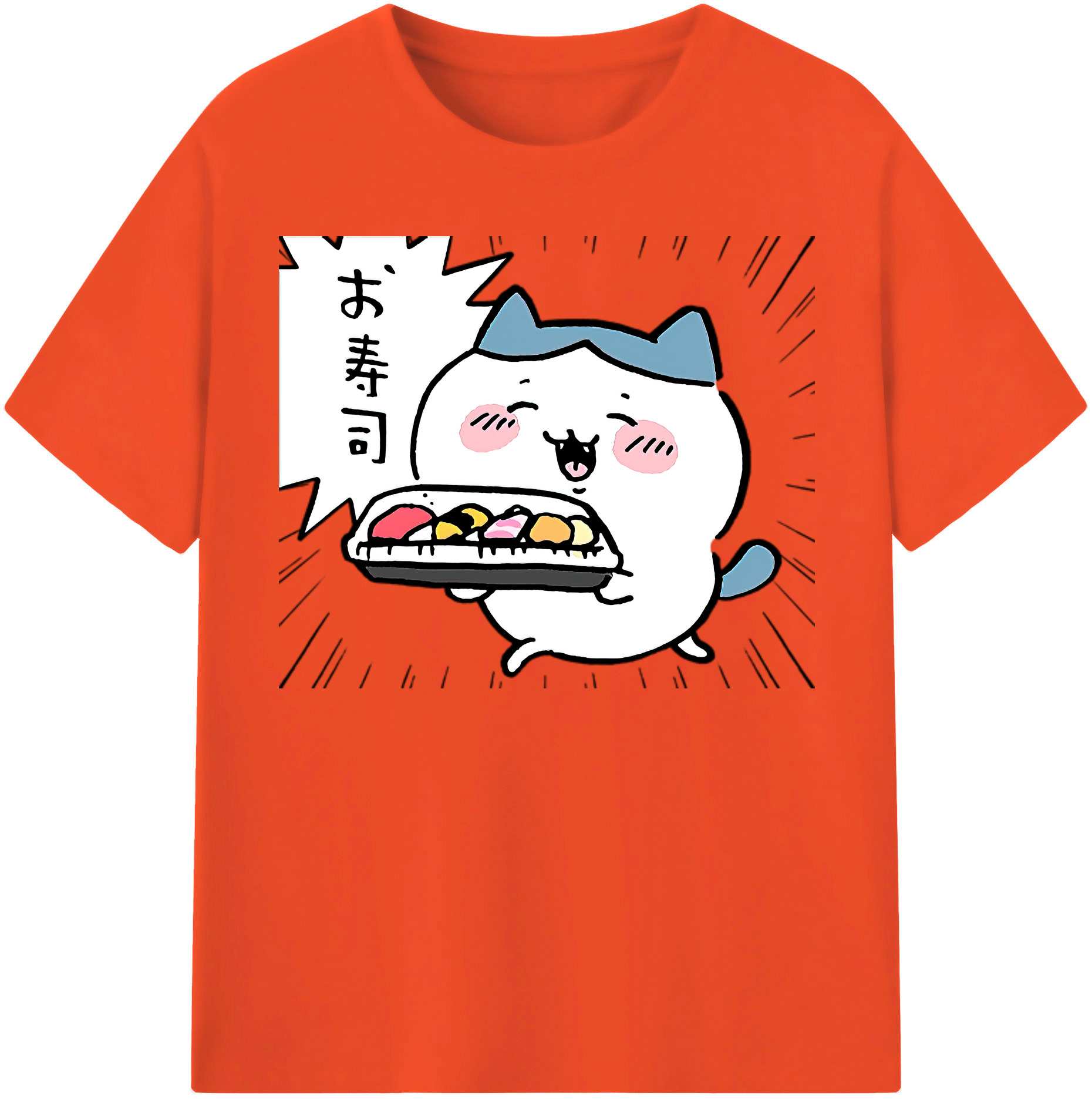 （画像用） ちいかわ ハチワレ Chii-kawa hachiware 綿100％半袖Tシャツ（フロントプリント）