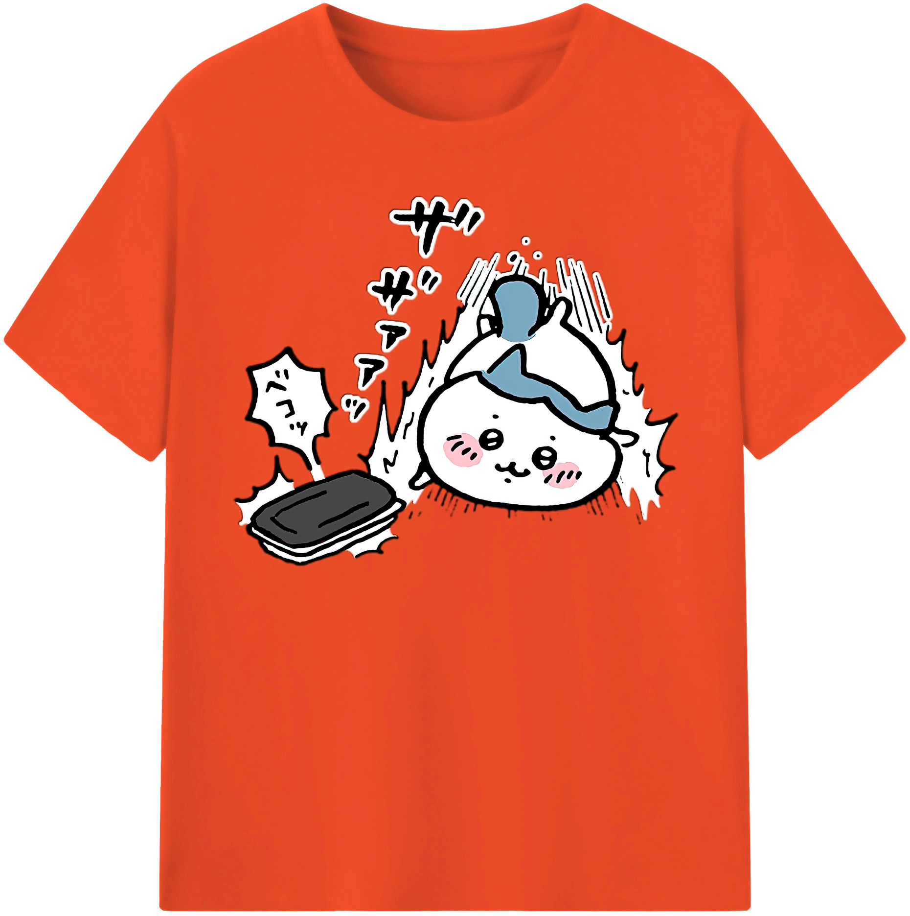 （画像用） ちいかわ ハチワレ Chii-kawa hachiware 綿100％半袖Tシャツ（フロントプリント）