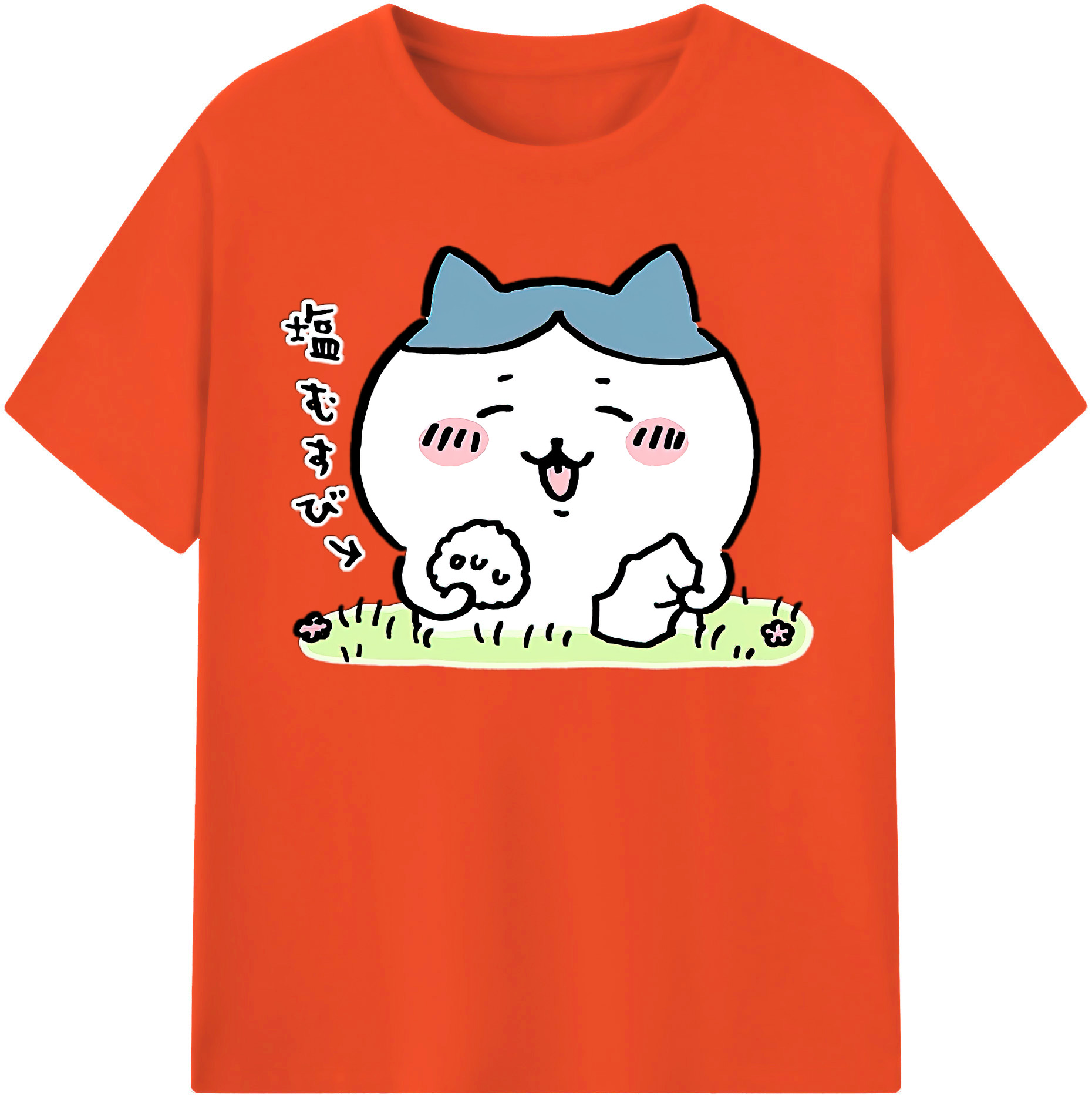 （画像用） ちいかわ ハチワレ Chii-kawa hachiware 綿100％半袖Tシャツ（フロントプリント）