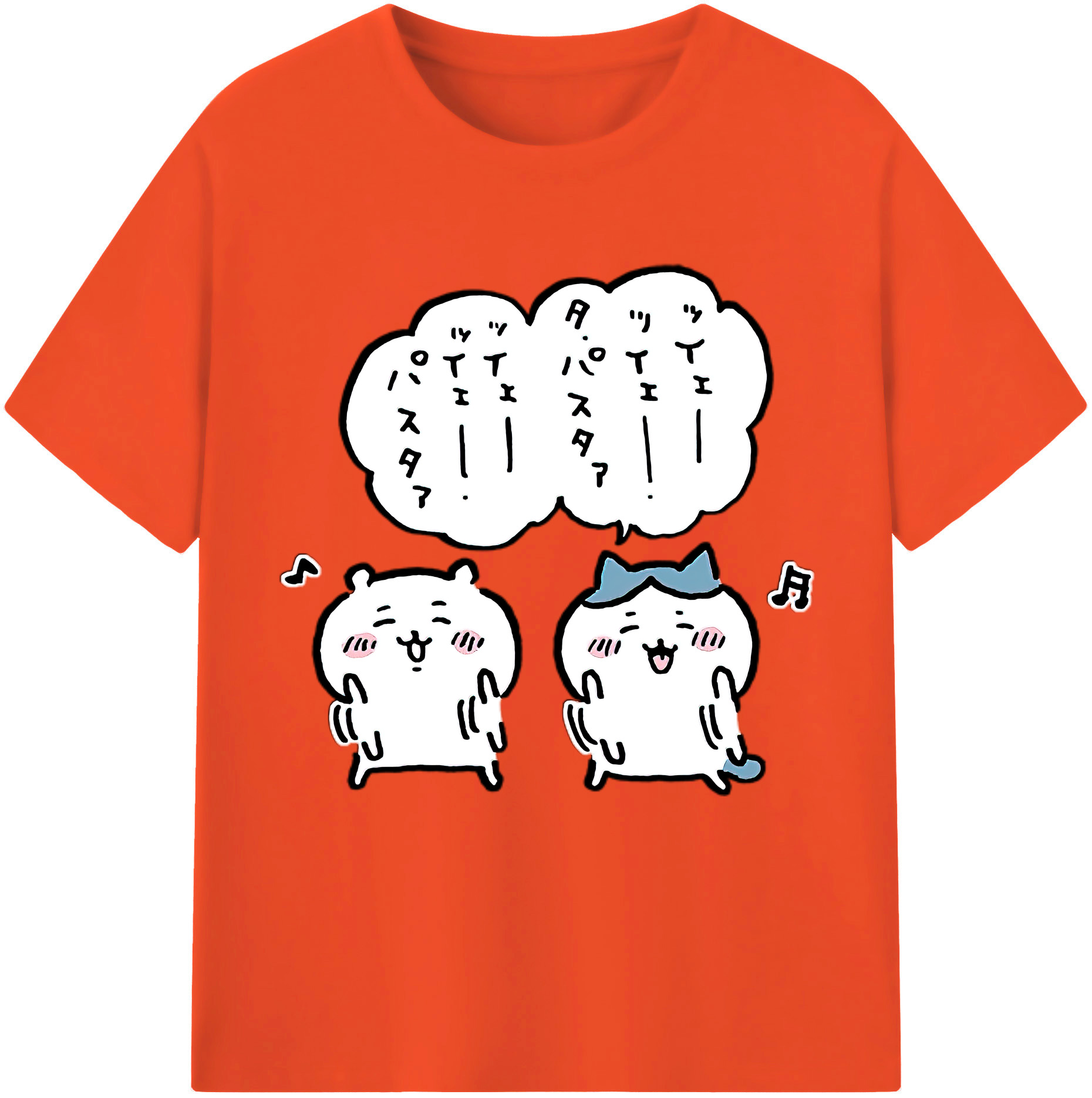 （画像用） ちいかわ ハチワレ Chii-kawa hachiware 綿100％半袖Tシャツ（フロントプリント）