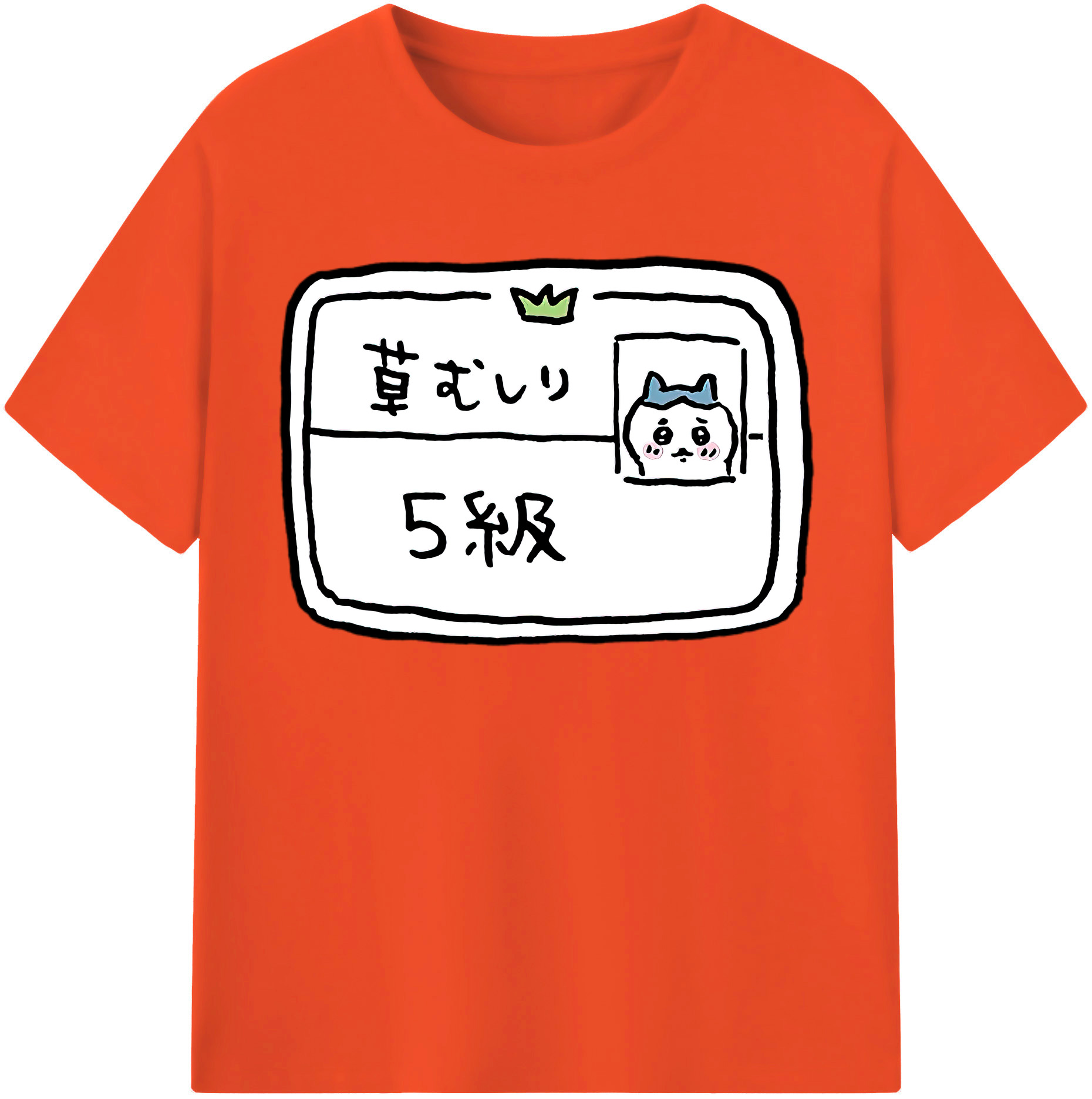 （画像用） ちいかわ ハチワレ Chii-kawa hachiware 綿100％半袖Tシャツ（フロントプリント）