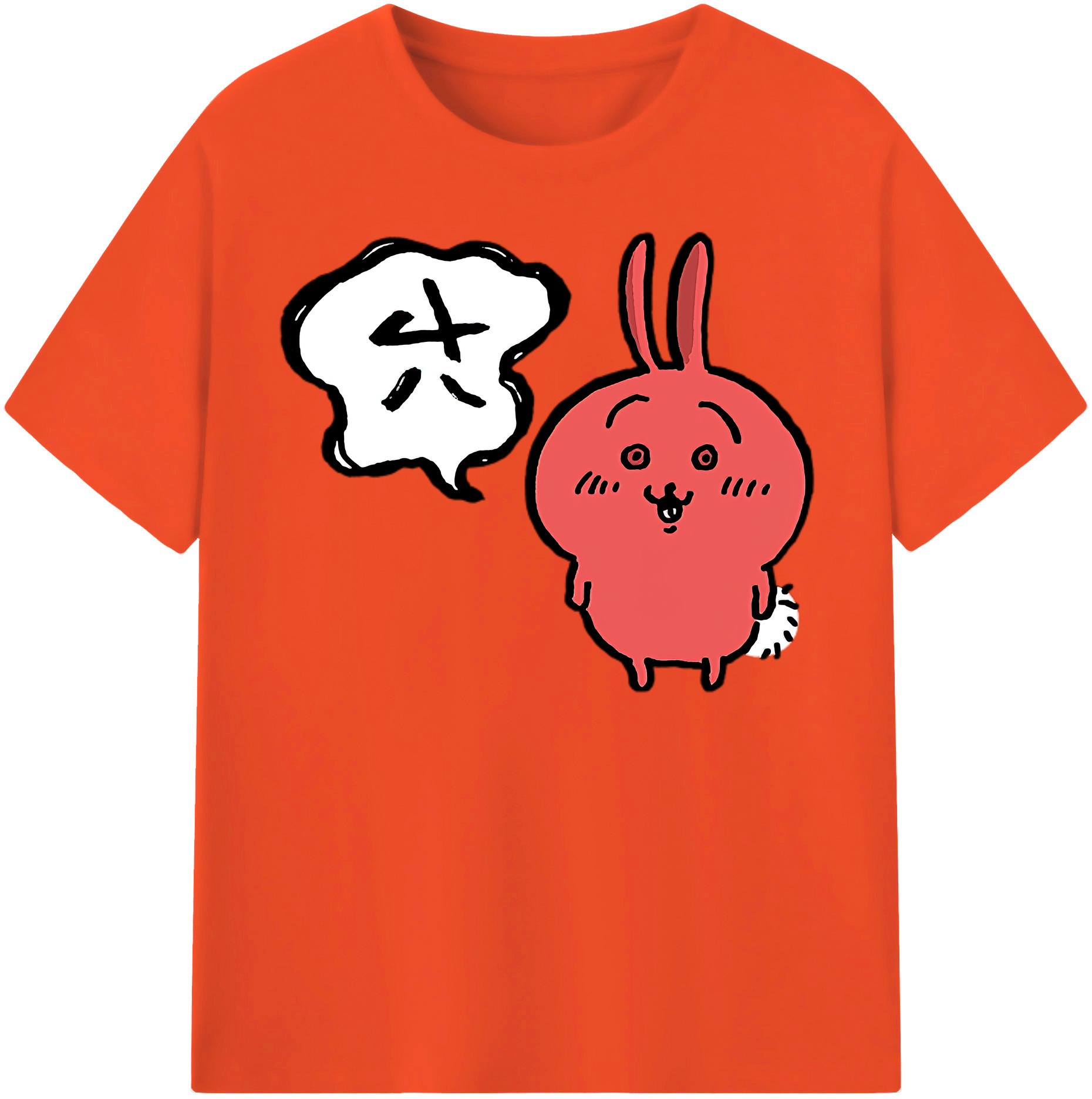 （画像用） ちいかわ ハチワレ Chii-kawa hachiware 綿100％半袖Tシャツ（フロントプリント）