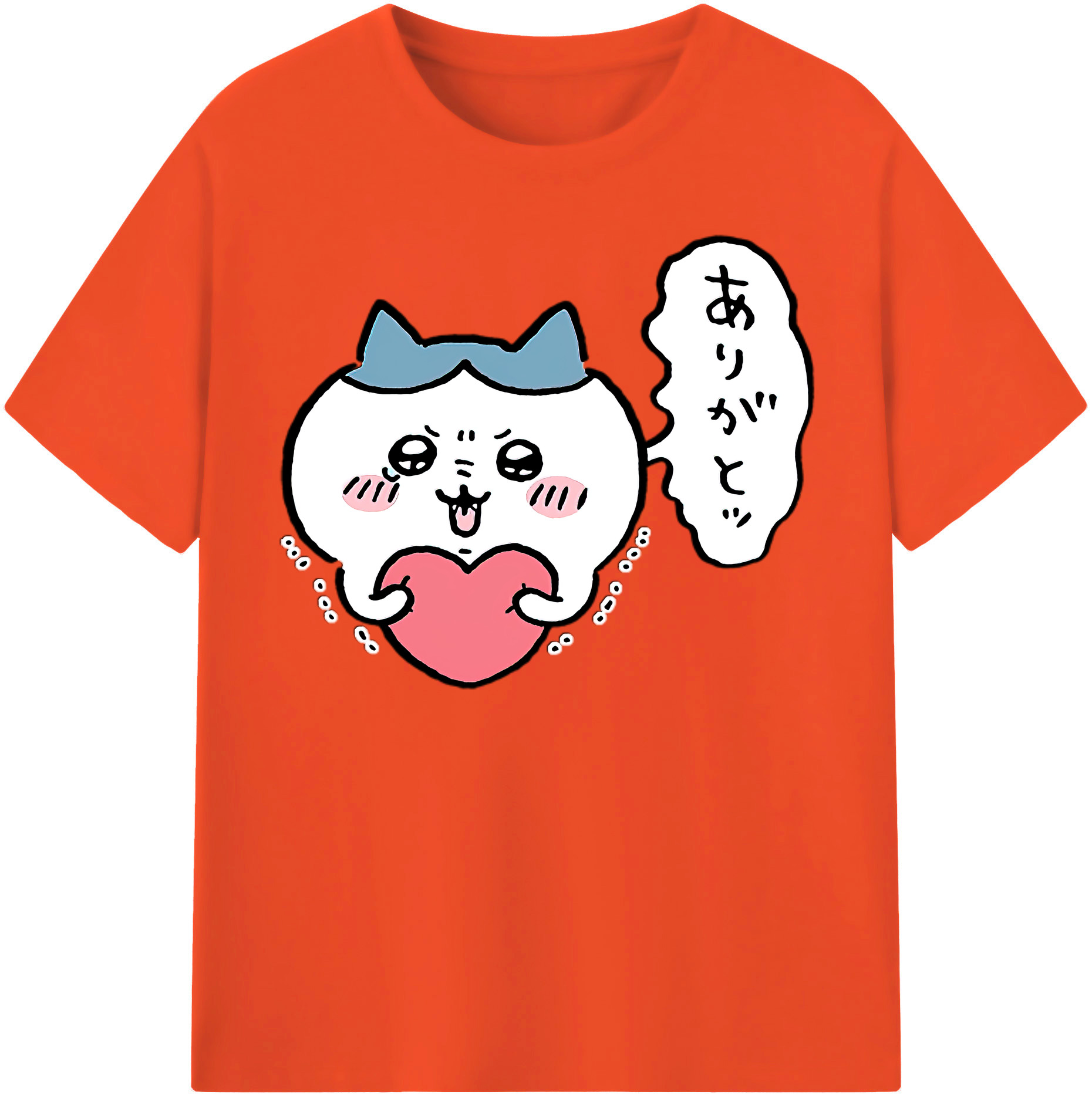 （画像用） ちいかわ ハチワレ Chii-kawa hachiware 綿100％半袖Tシャツ（フロントプリント）