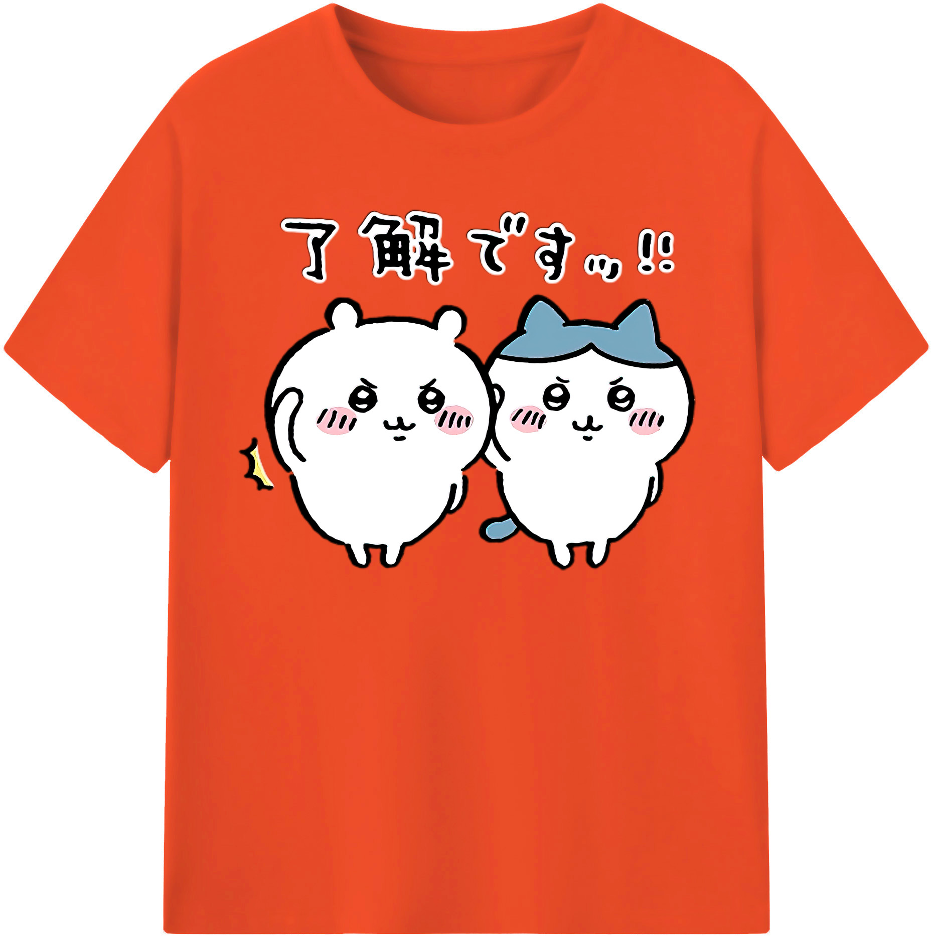 （画像用） ちいかわ ハチワレ Chii-kawa hachiware 綿100％半袖Tシャツ（フロントプリント）