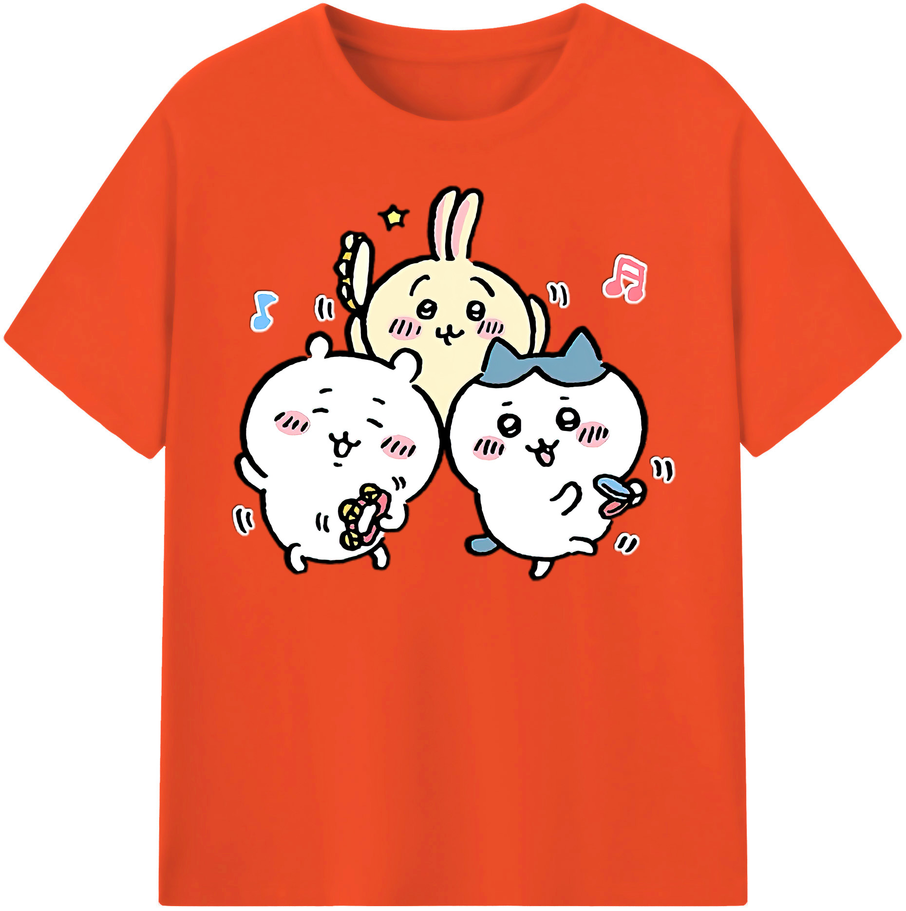 （画像用） ちいかわ ハチワレ Chii-kawa hachiware 綿100％半袖Tシャツ（フロントプリント）