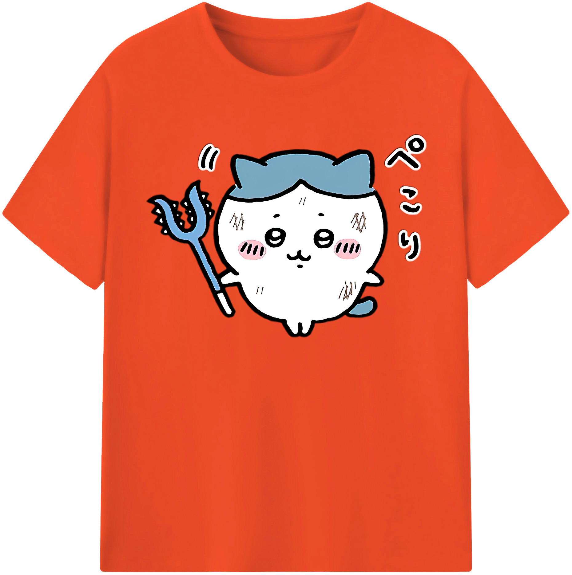 （画像用） ちいかわ ハチワレ Chii-kawa hachiware 綿100％半袖Tシャツ（フロントプリント）