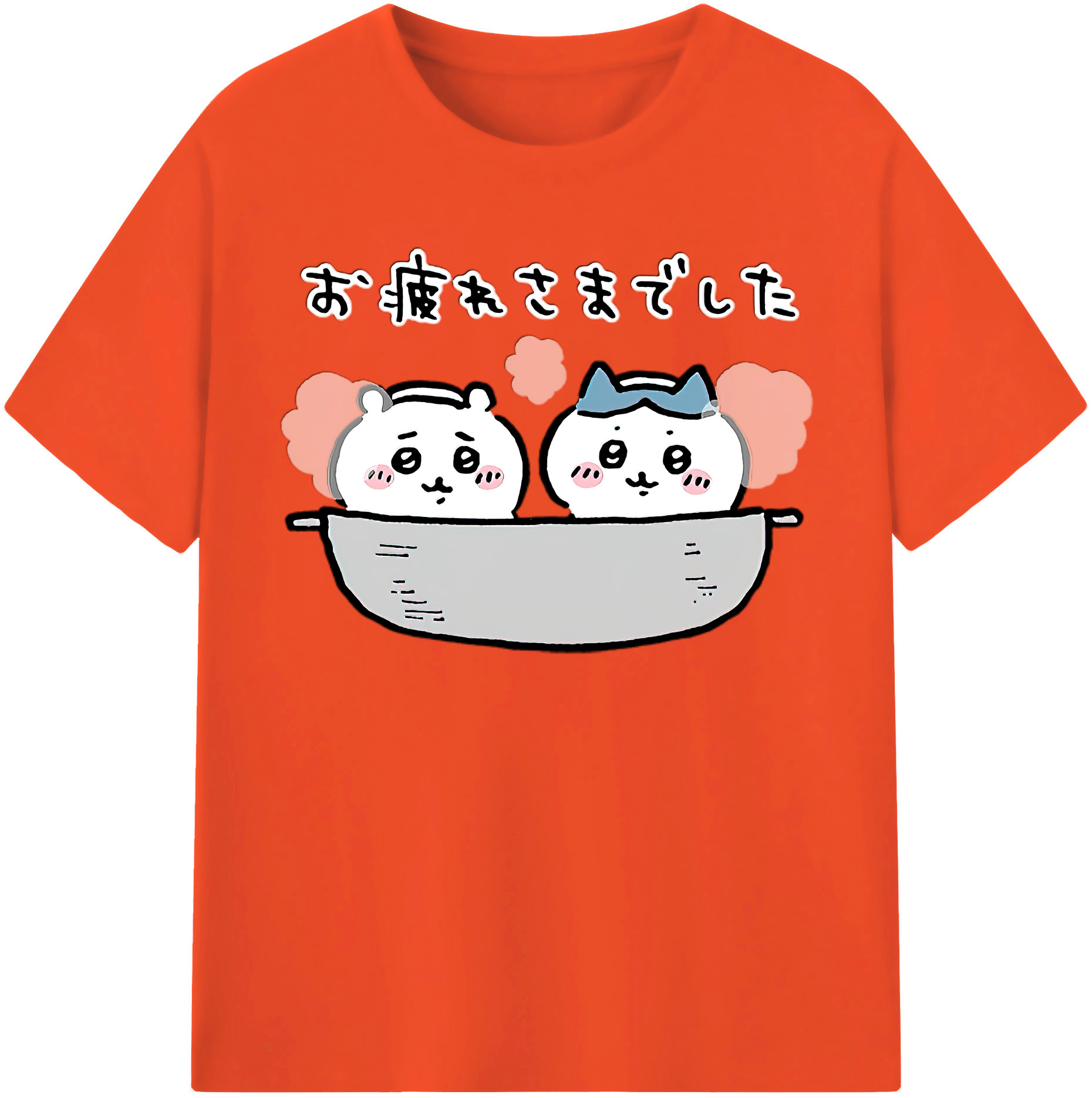 （画像用） ちいかわ ハチワレ Chii-kawa hachiware 綿100％半袖Tシャツ（フロントプリント）