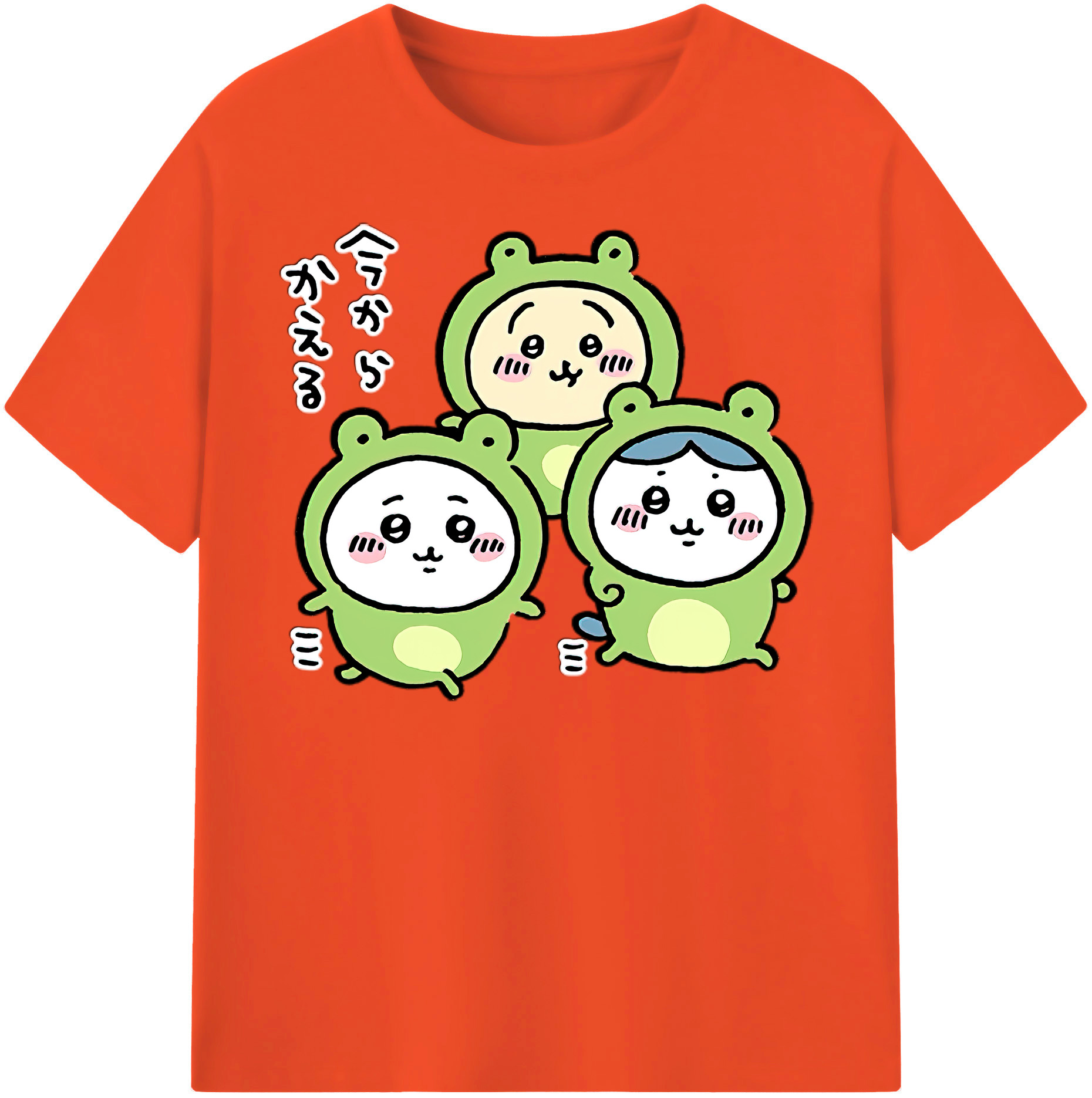 （画像用） ちいかわ ハチワレ Chii-kawa hachiware 綿100％半袖Tシャツ（フロントプリント）