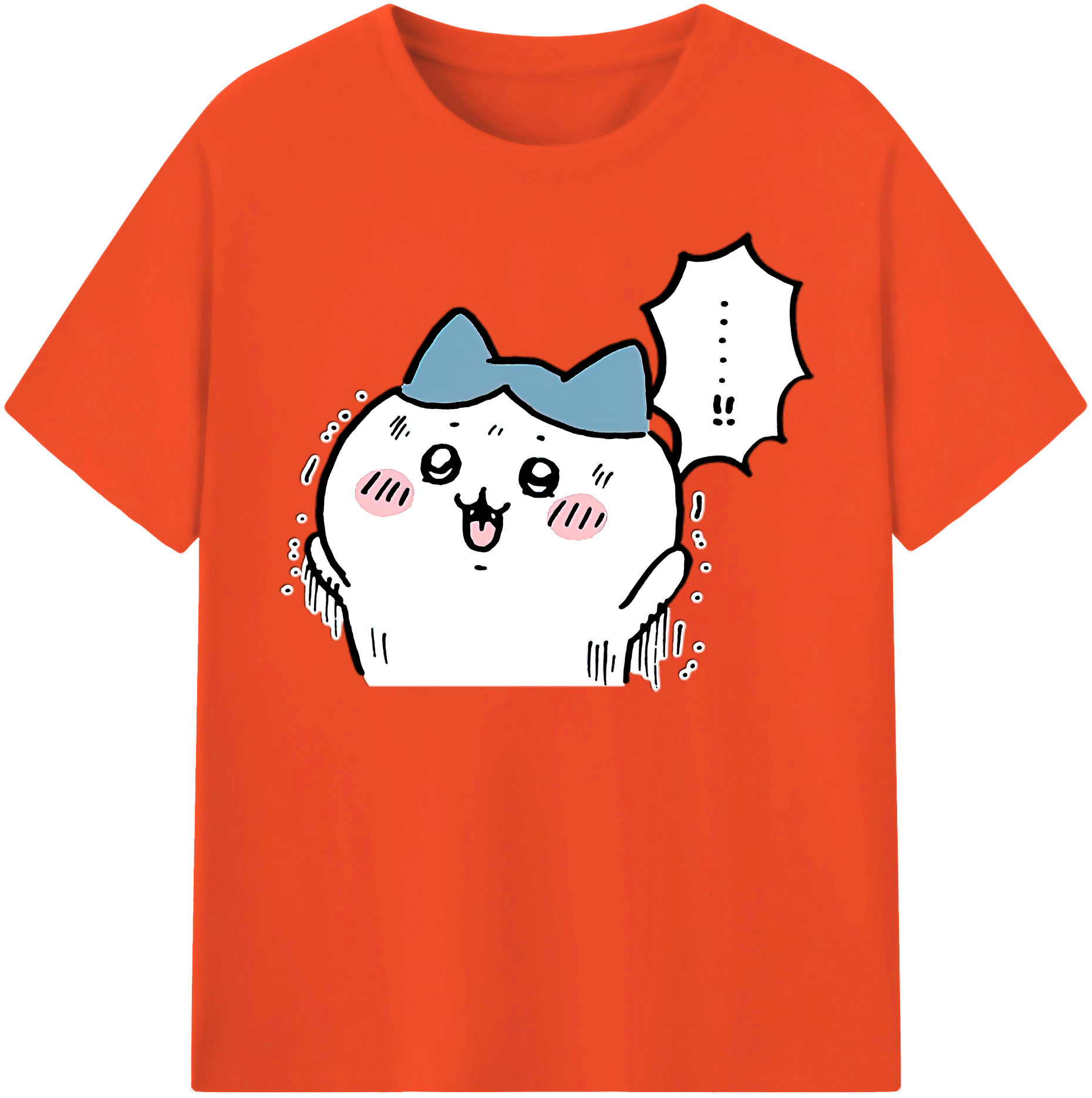 （画像用） ちいかわ ハチワレ Chii-kawa hachiware 綿100％半袖Tシャツ（フロントプリント）