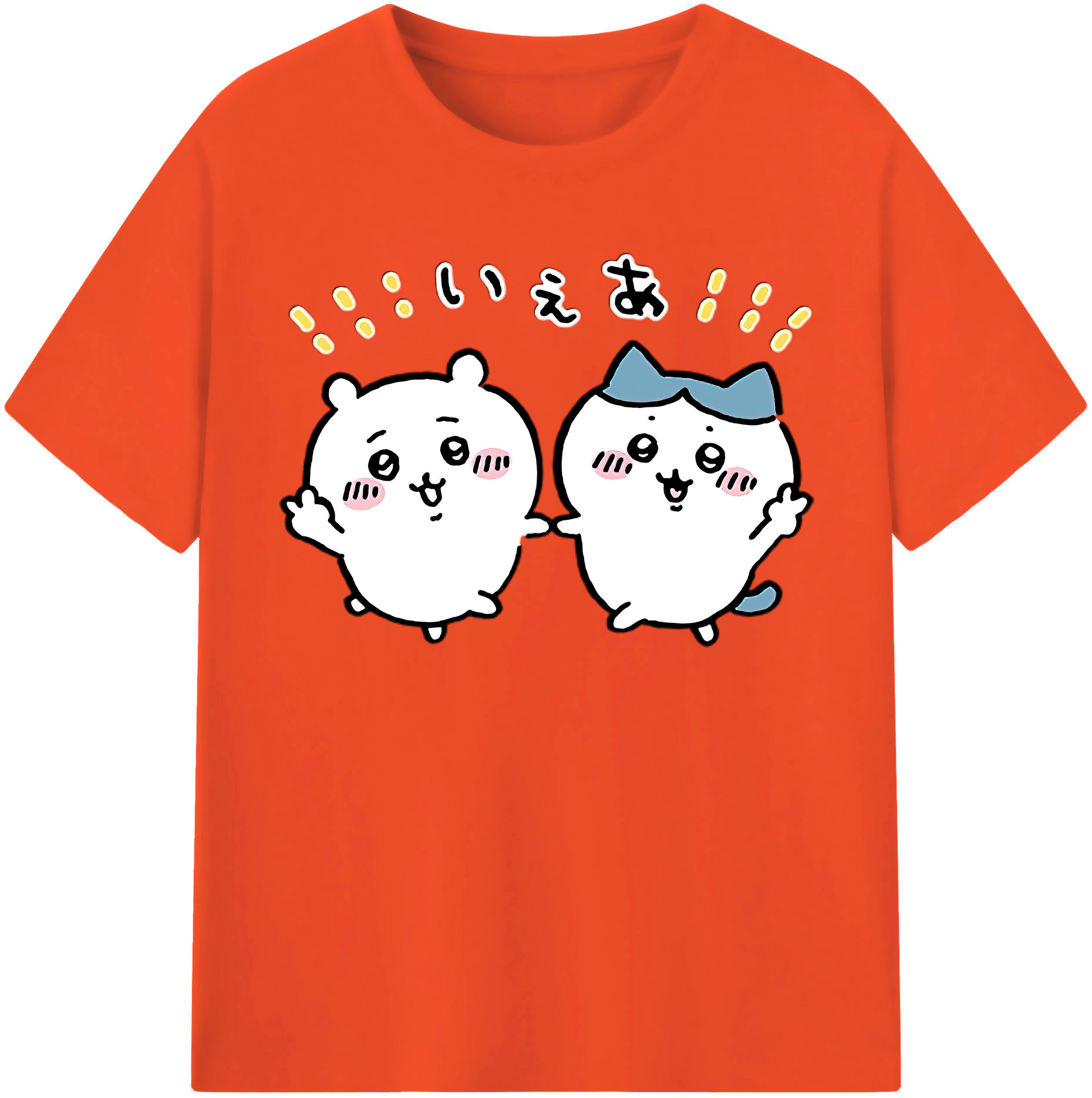 （画像用） ちいかわ ハチワレ Chii-kawa hachiware 綿100％半袖Tシャツ（フロントプリント）