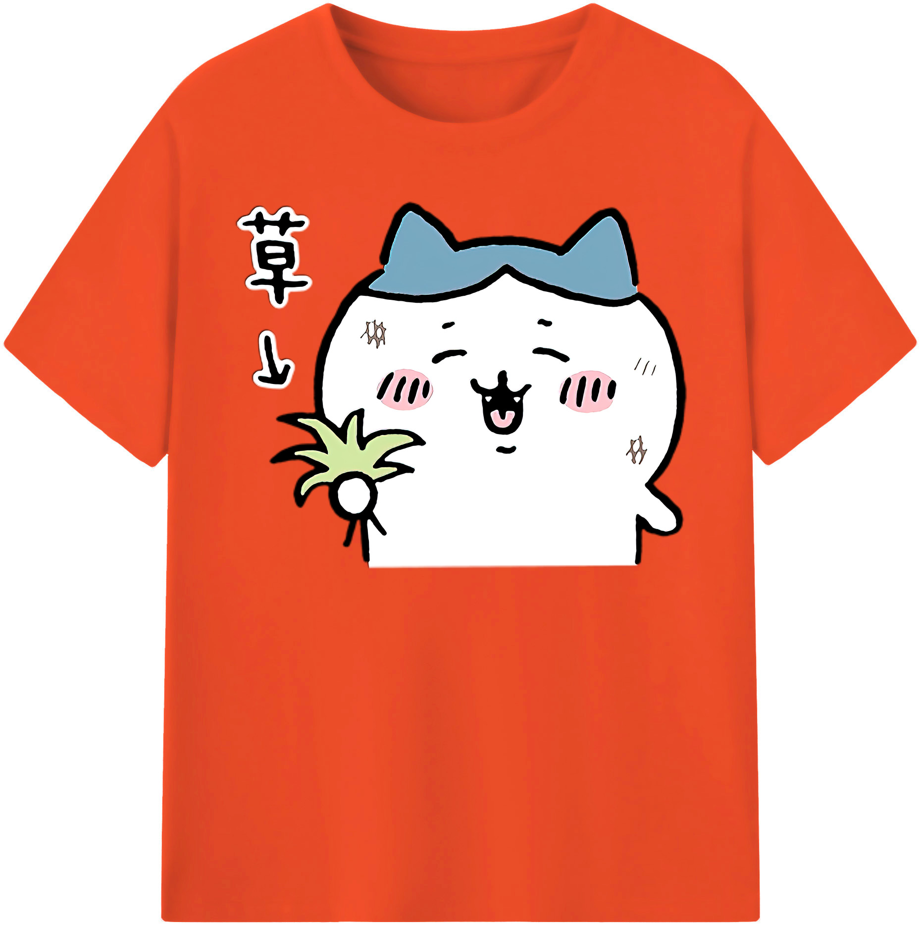 （画像用） ちいかわ ハチワレ Chii-kawa hachiware 綿100％半袖Tシャツ（フロントプリント）
