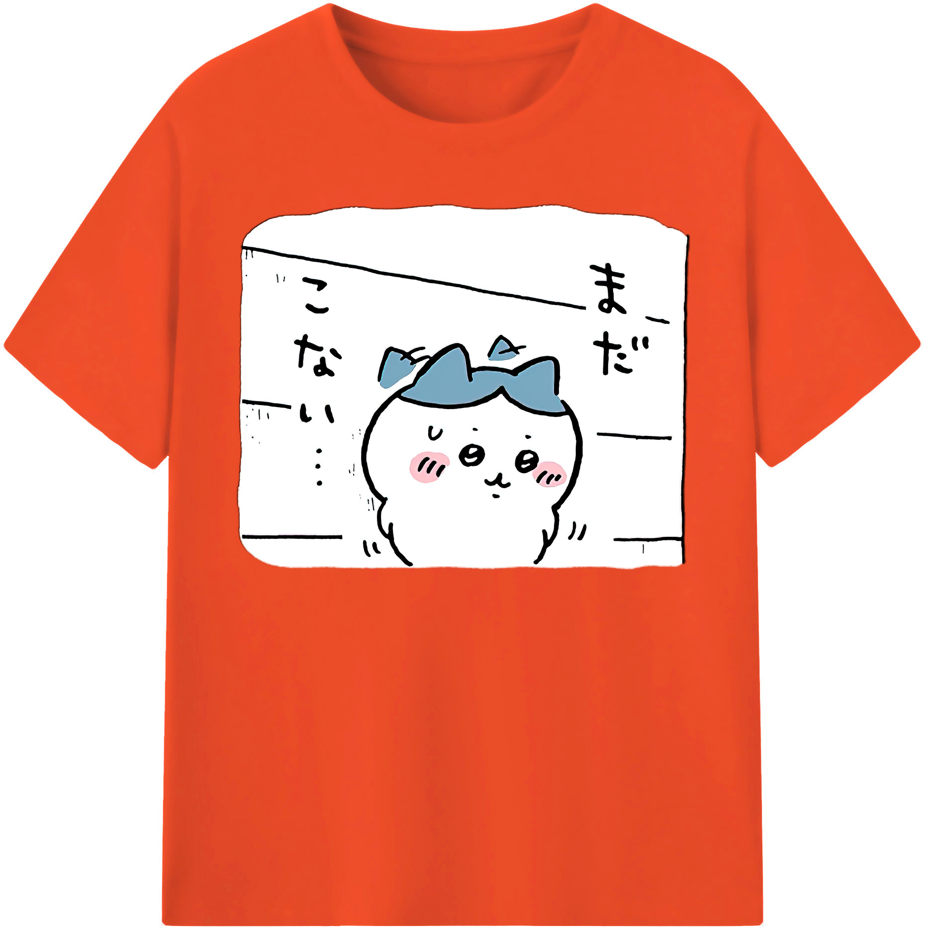 （画像用） ちいかわ ハチワレ Chii-kawa hachiware 綿100％半袖Tシャツ（フロントプリント）