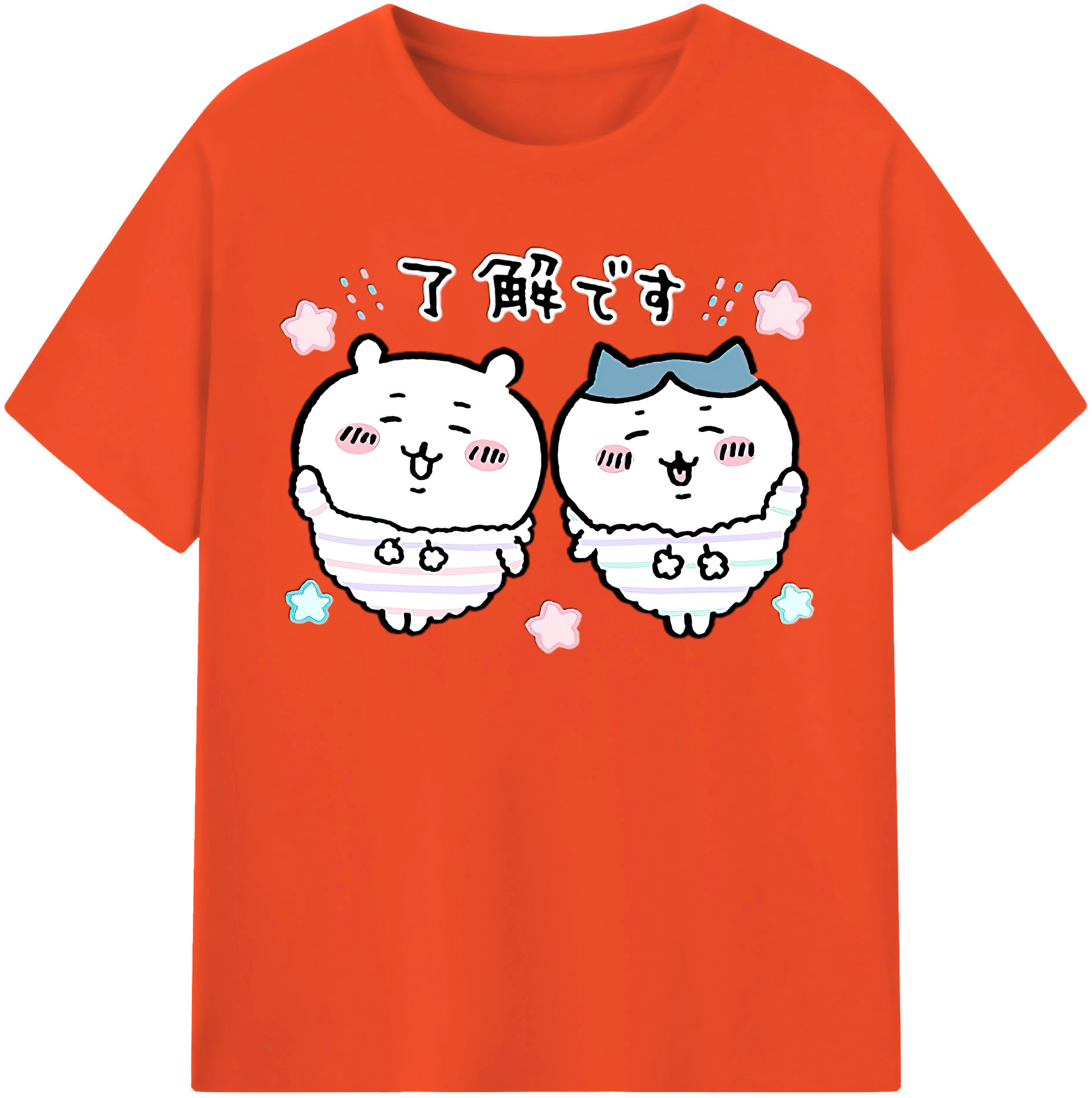 （画像用） ちいかわ ハチワレ Chii-kawa hachiware 綿100％半袖Tシャツ（フロントプリント）