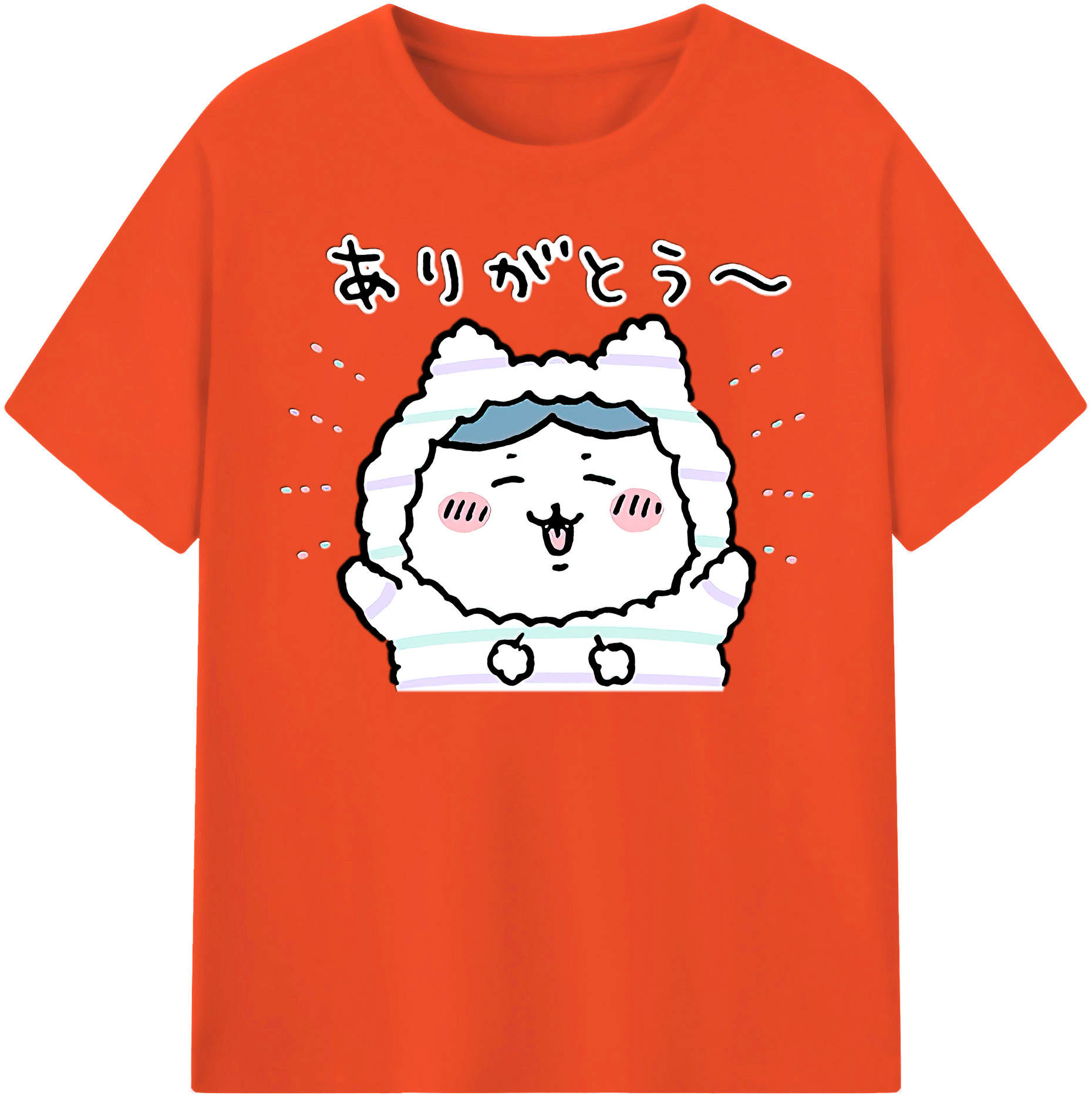 （画像用） ちいかわ ハチワレ Chii-kawa hachiware 綿100％半袖Tシャツ（フロントプリント）