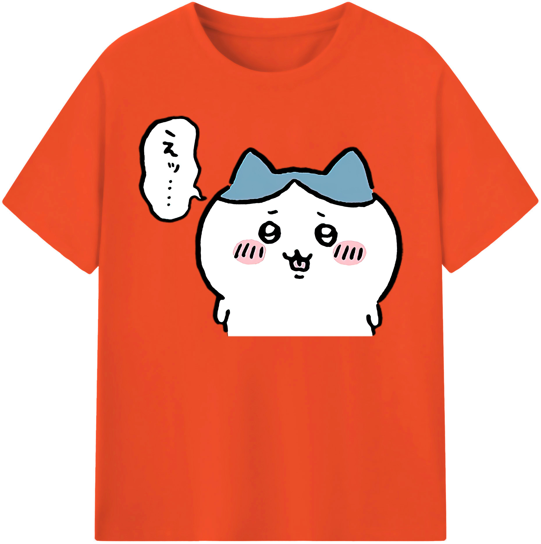 （画像用） ちいかわ ハチワレ Chii-kawa hachiware 綿100％半袖Tシャツ（フロントプリント）