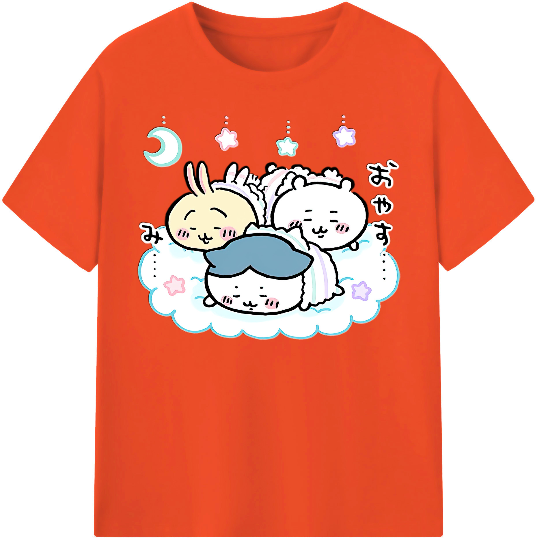 （画像用） ちいかわ ハチワレ Chii-kawa hachiware 綿100％半袖Tシャツ（フロントプリント）