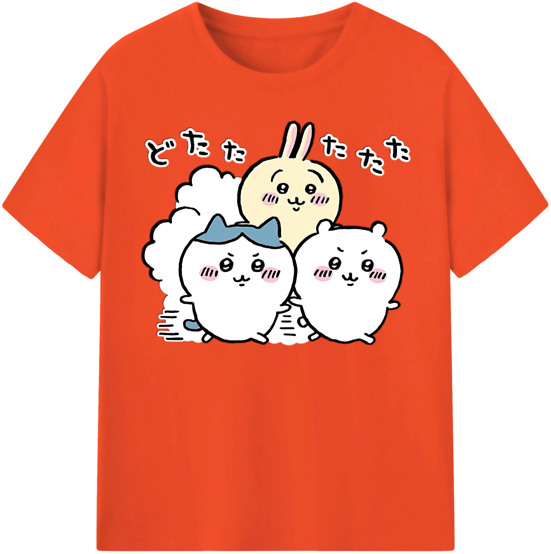 （画像用） ちいかわ ハチワレ Chii-kawa hachiware 綿100％半袖Tシャツ（フロントプリント）