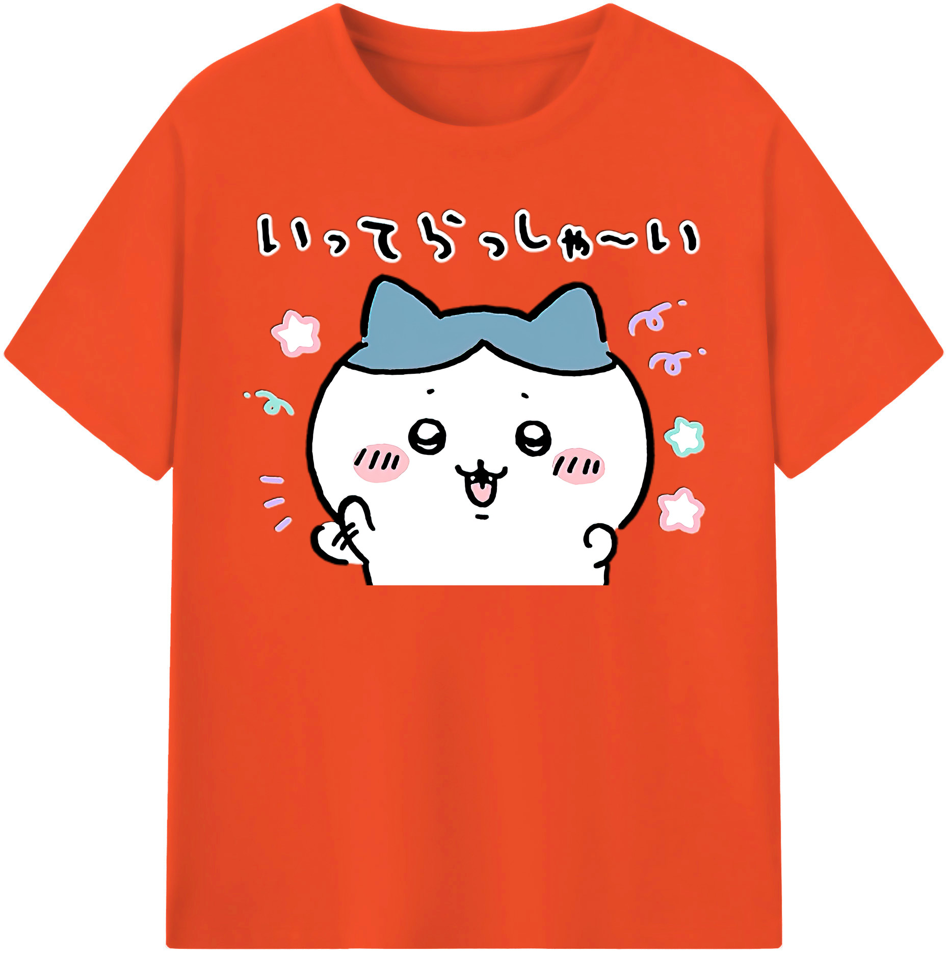 （画像用） ちいかわ ハチワレ Chii-kawa hachiware 綿100％半袖Tシャツ（フロントプリント）