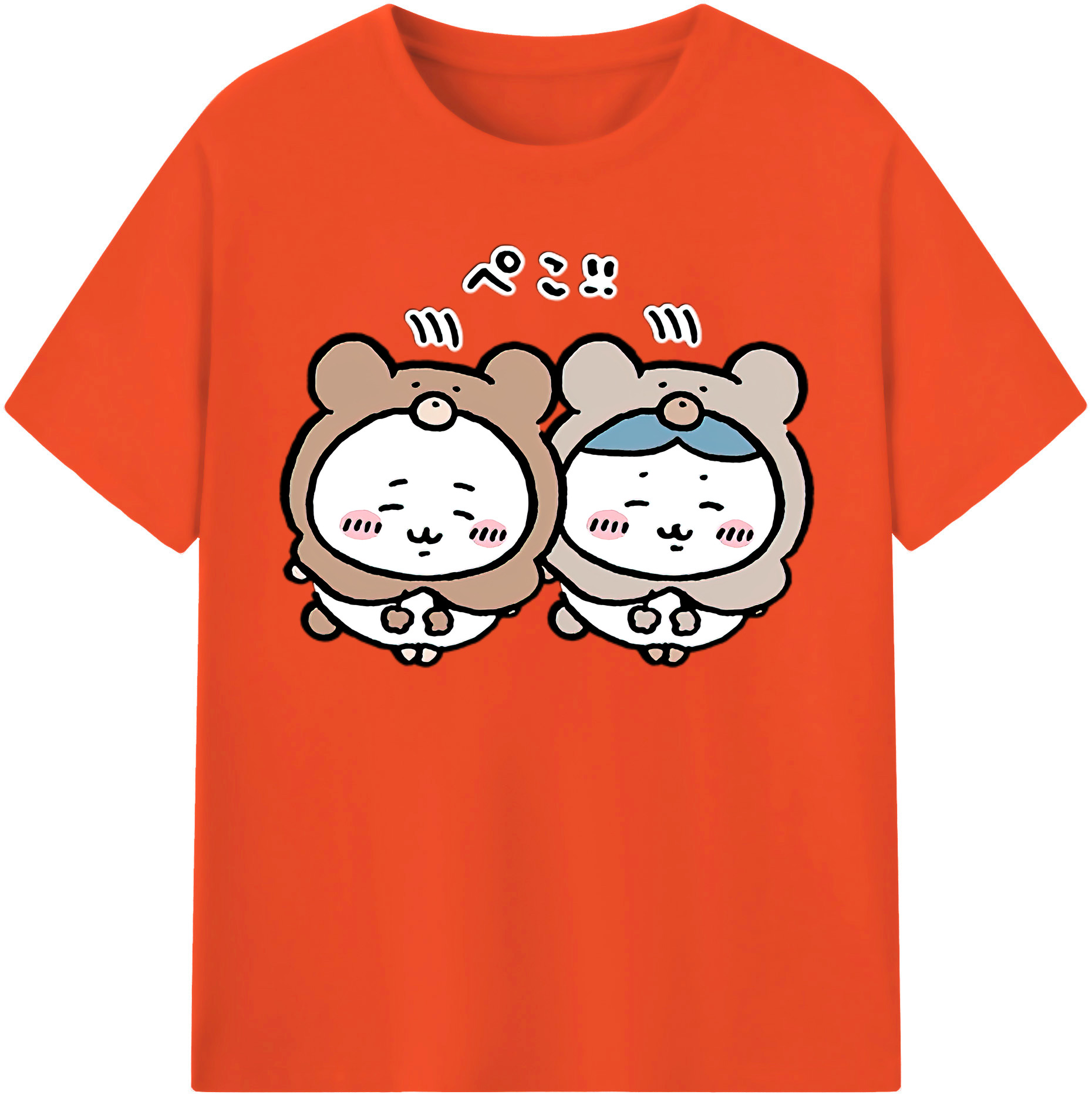 （画像用） ちいかわ ハチワレ Chii-kawa hachiware 綿100％半袖Tシャツ（フロントプリント）