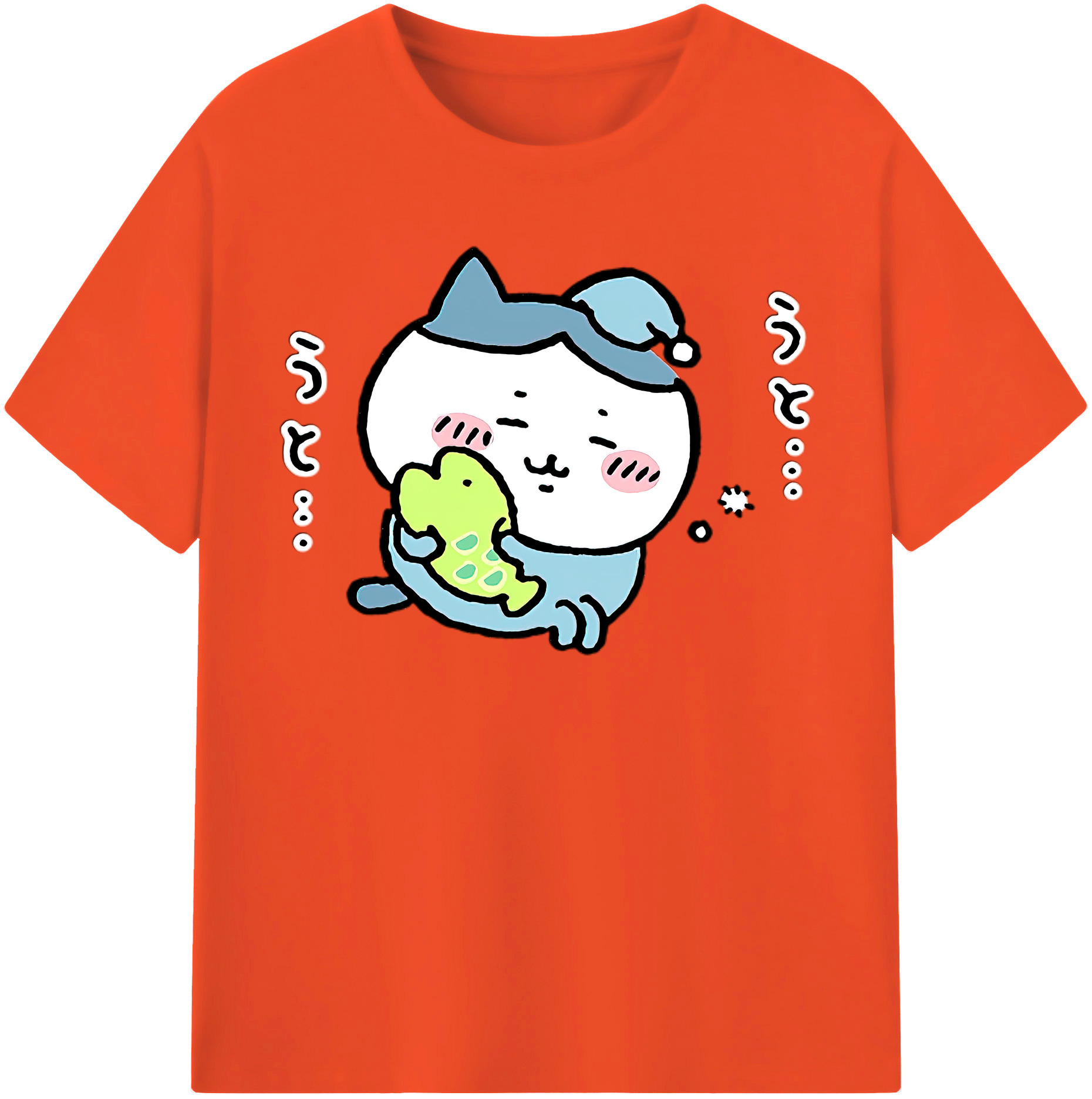 （画像用） ちいかわ ハチワレ Chii-kawa hachiware 綿100％半袖Tシャツ（フロントプリント）