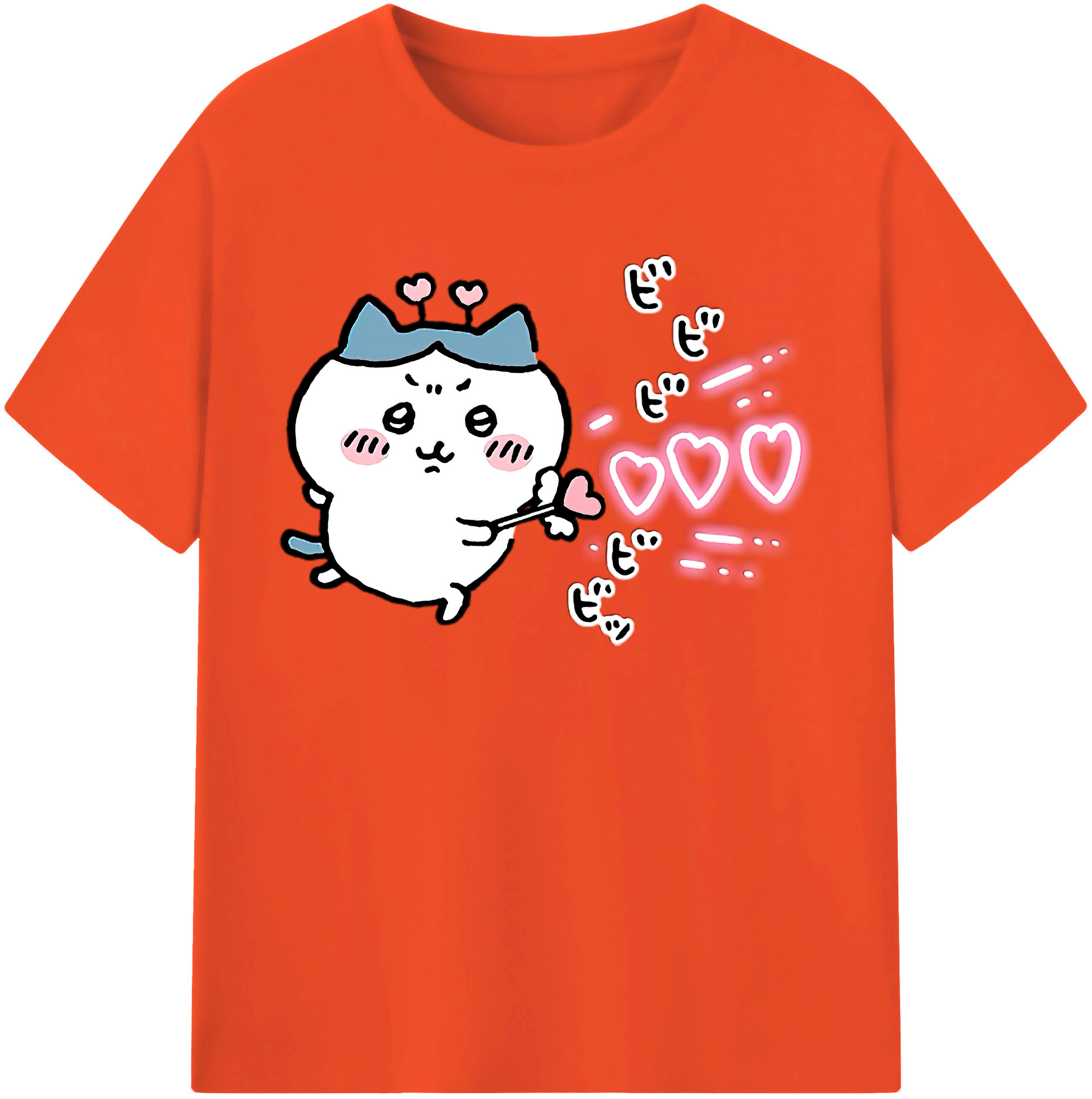 （画像用） ちいかわ ハチワレ Chii-kawa hachiware 綿100％半袖Tシャツ（フロントプリント）