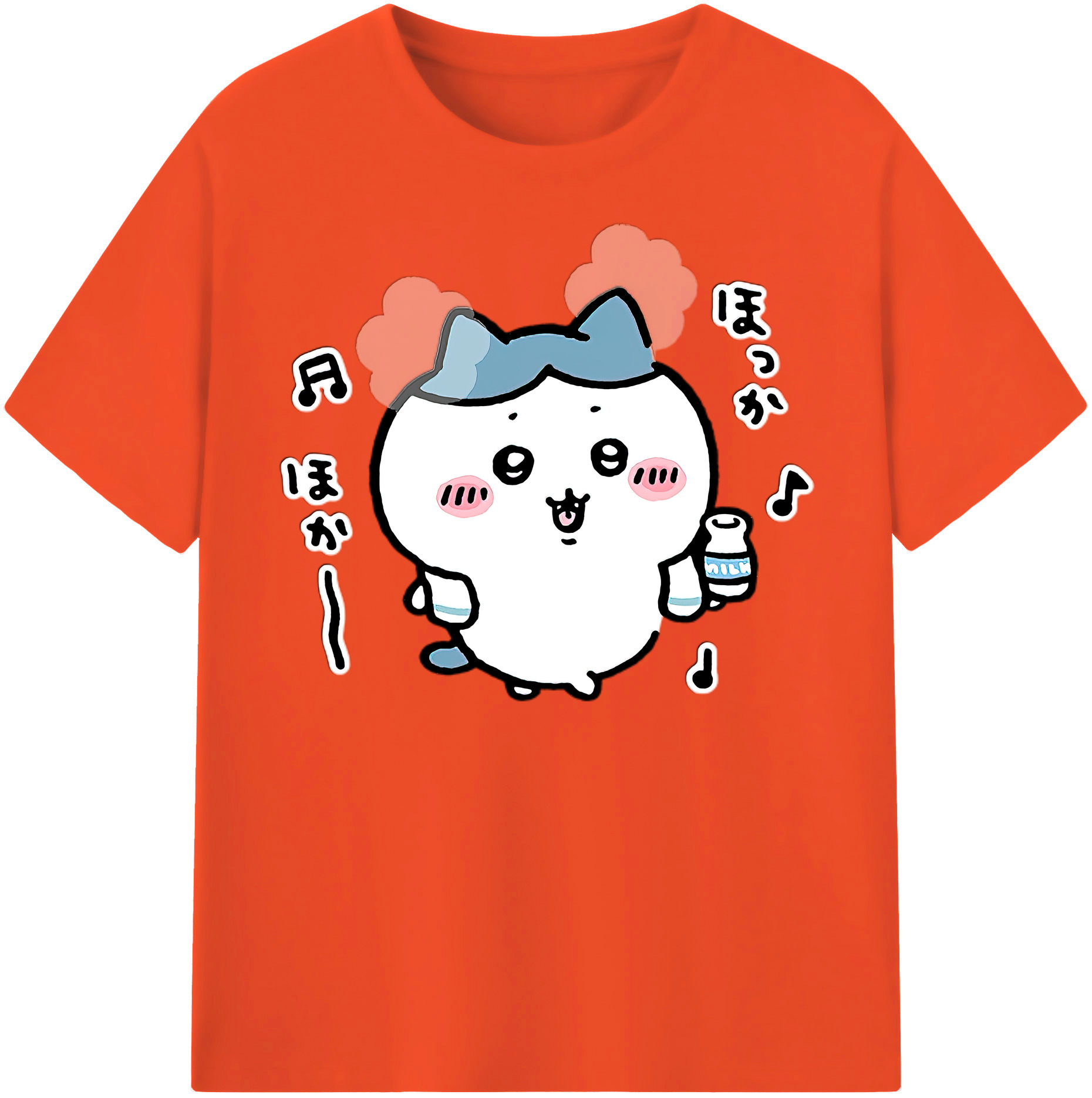 （画像用） ちいかわ ハチワレ Chii-kawa hachiware 綿100％半袖Tシャツ（フロントプリント）