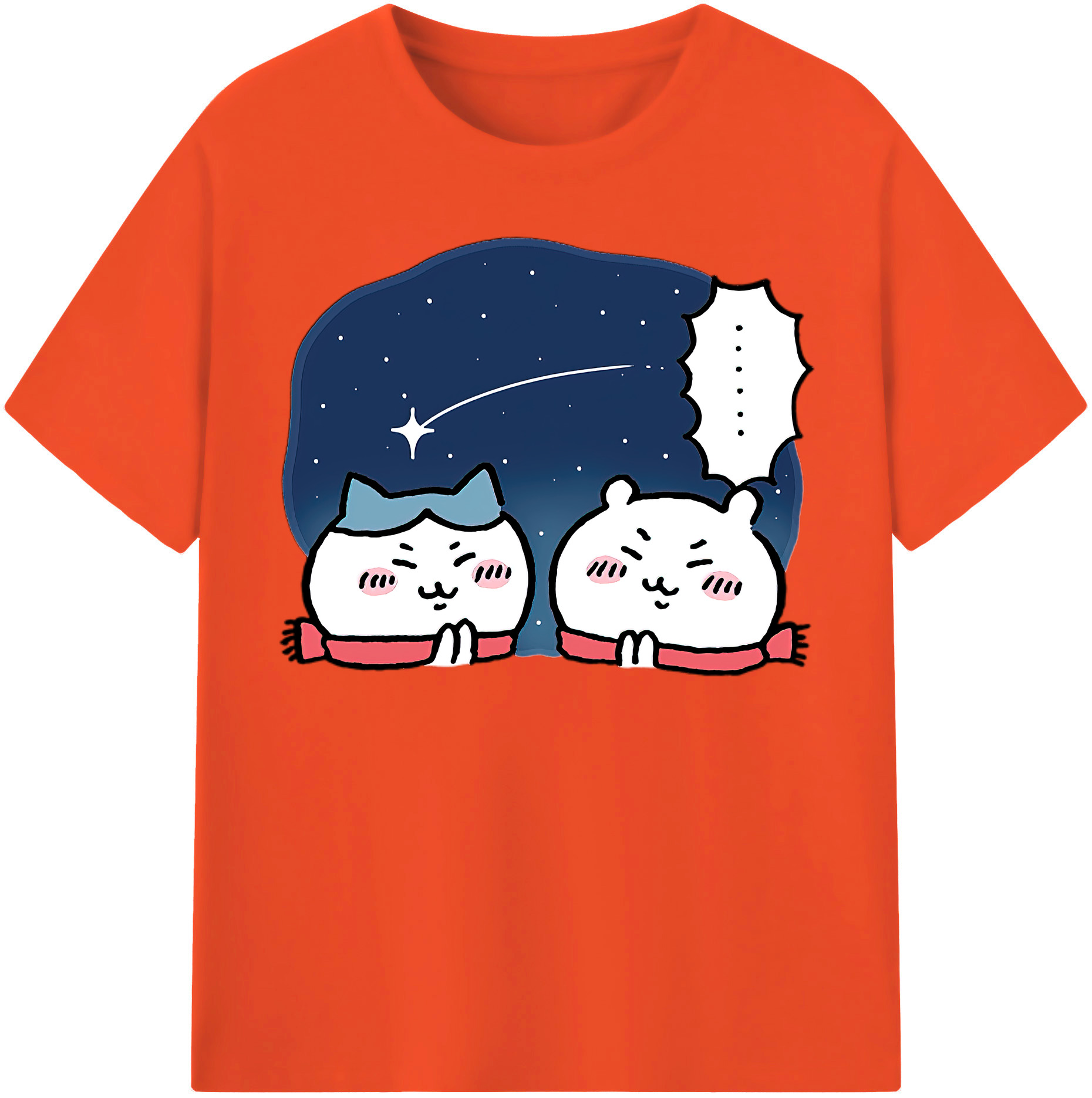 （画像用） ちいかわ ハチワレ Chii-kawa hachiware 綿100％半袖Tシャツ（フロントプリント）