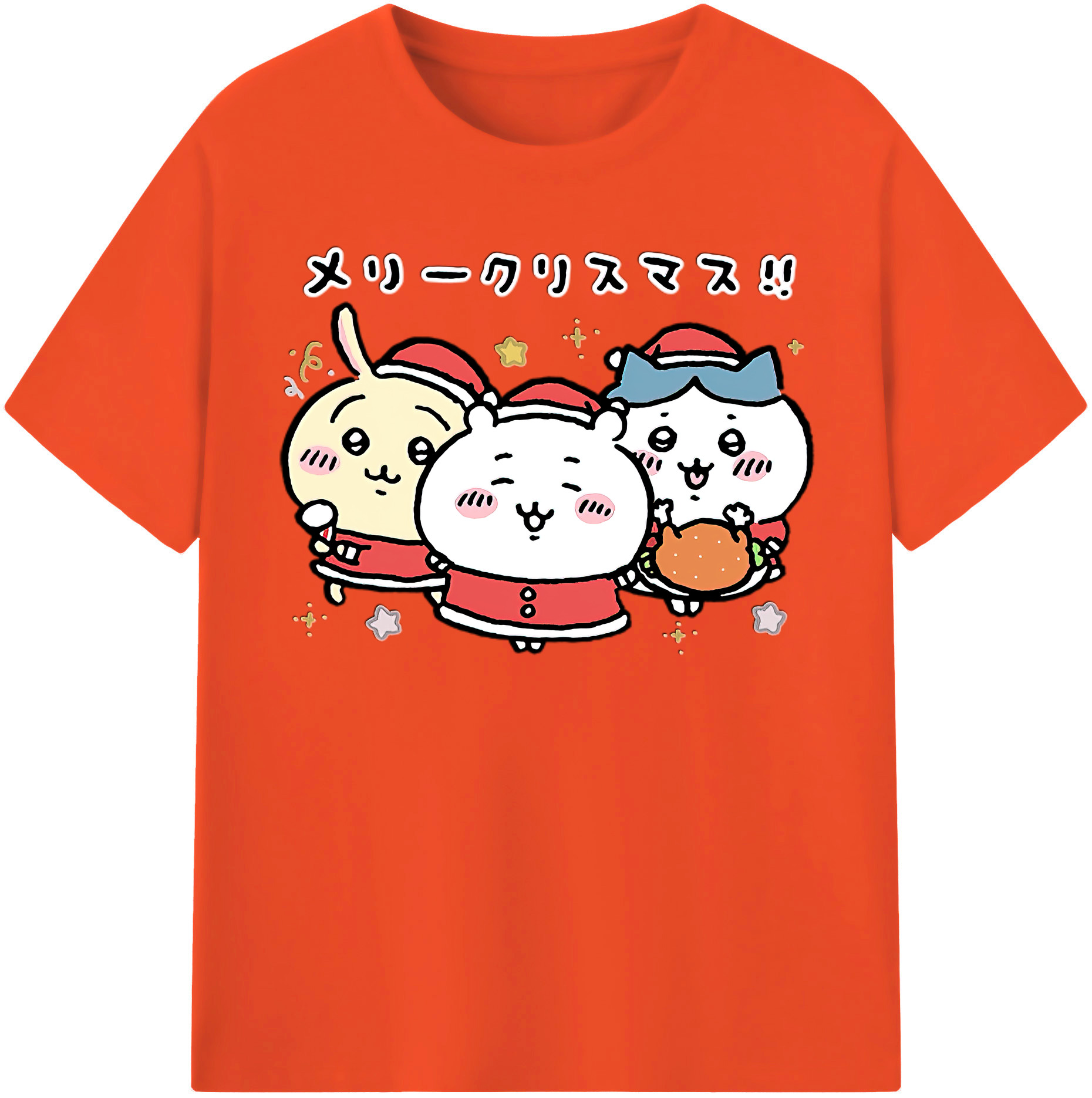（画像用） ちいかわ ハチワレ Chii-kawa hachiware 綿100％半袖Tシャツ（フロントプリント）