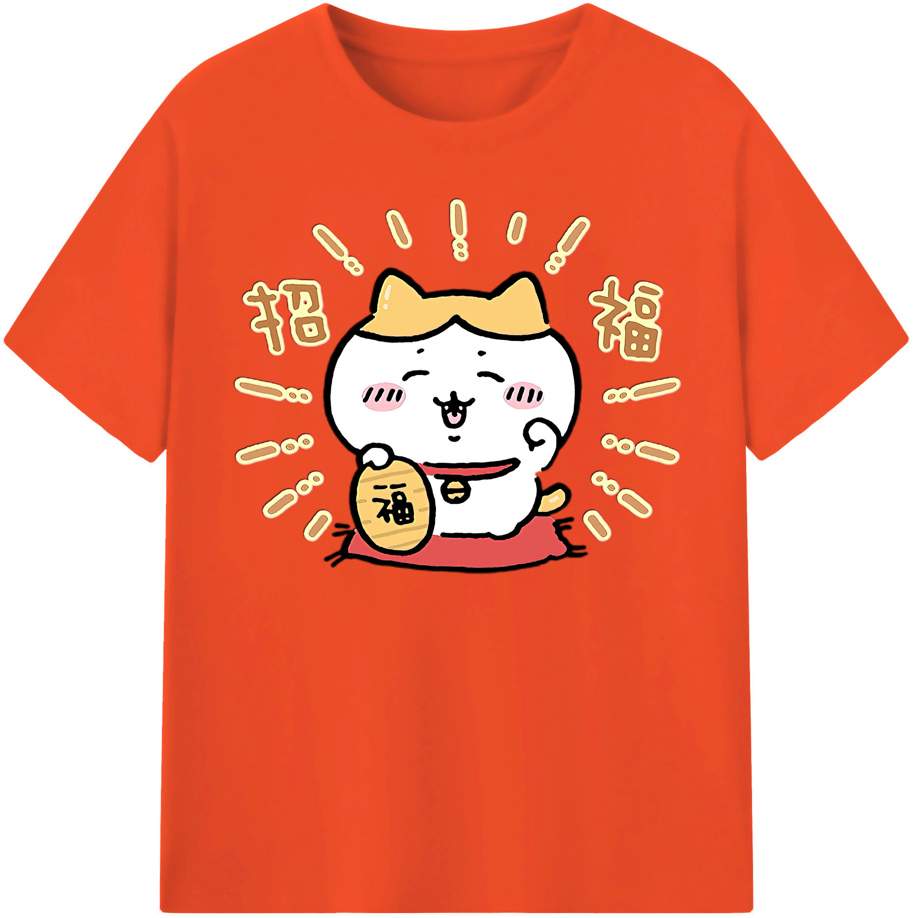 （画像用） ちいかわ ハチワレ Chii-kawa hachiware 綿100％半袖Tシャツ（フロントプリント）