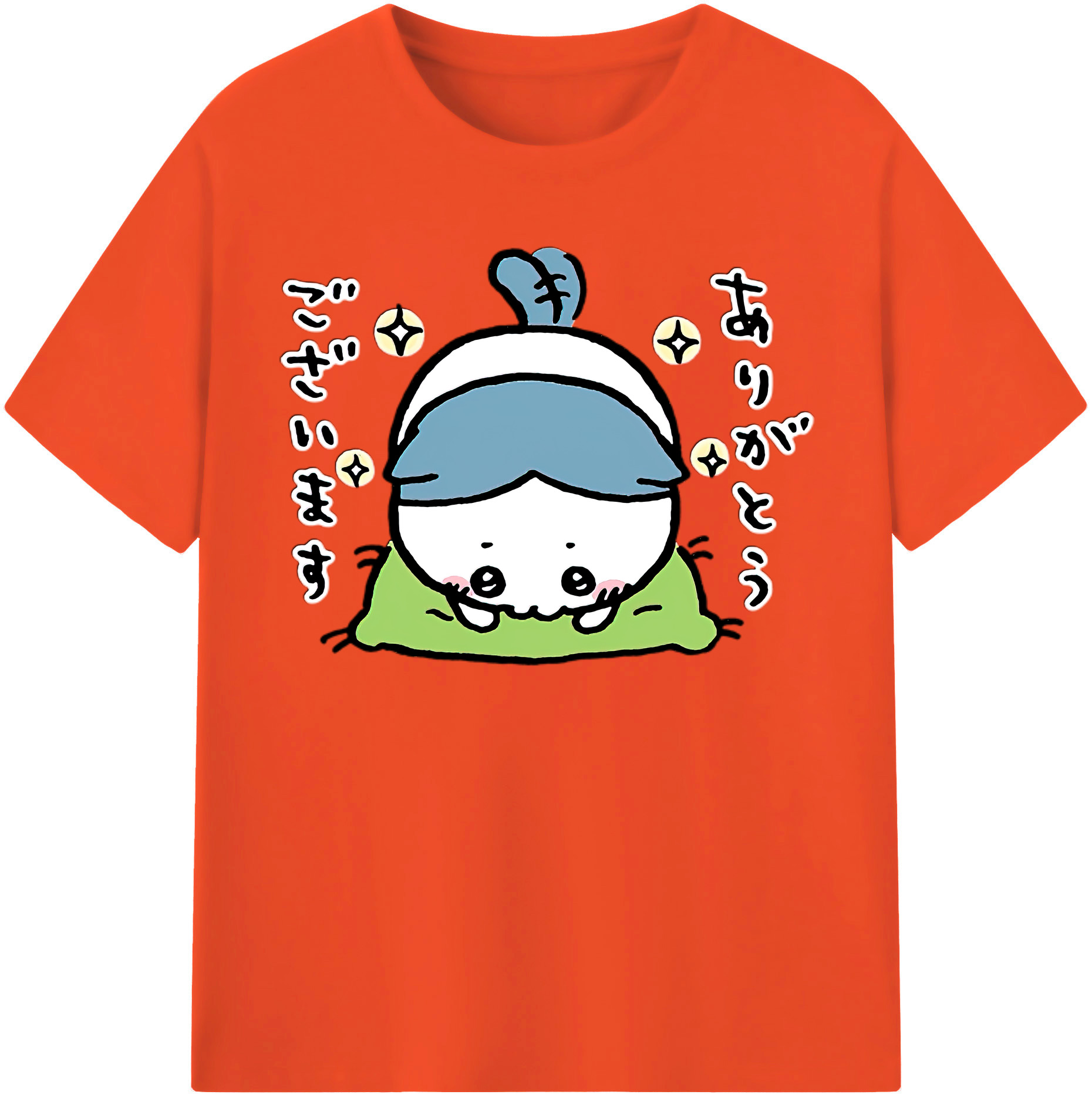 （画像用） ちいかわ ハチワレ Chii-kawa hachiware 綿100％半袖Tシャツ（フロントプリント）