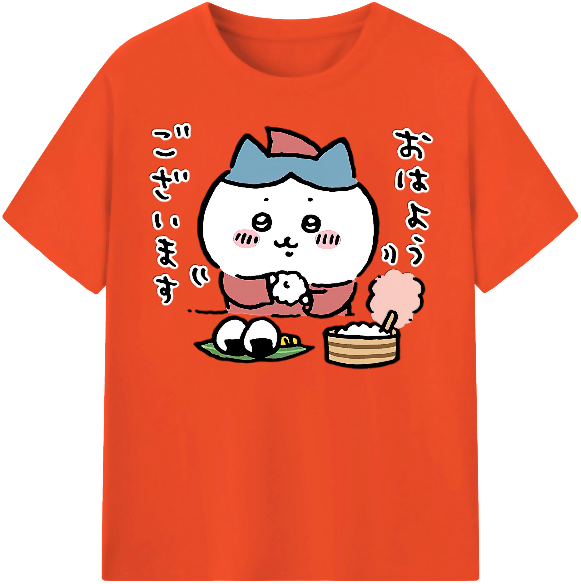 （画像用） ちいかわ ハチワレ Chii-kawa hachiware 綿100％半袖Tシャツ（フロントプリント）