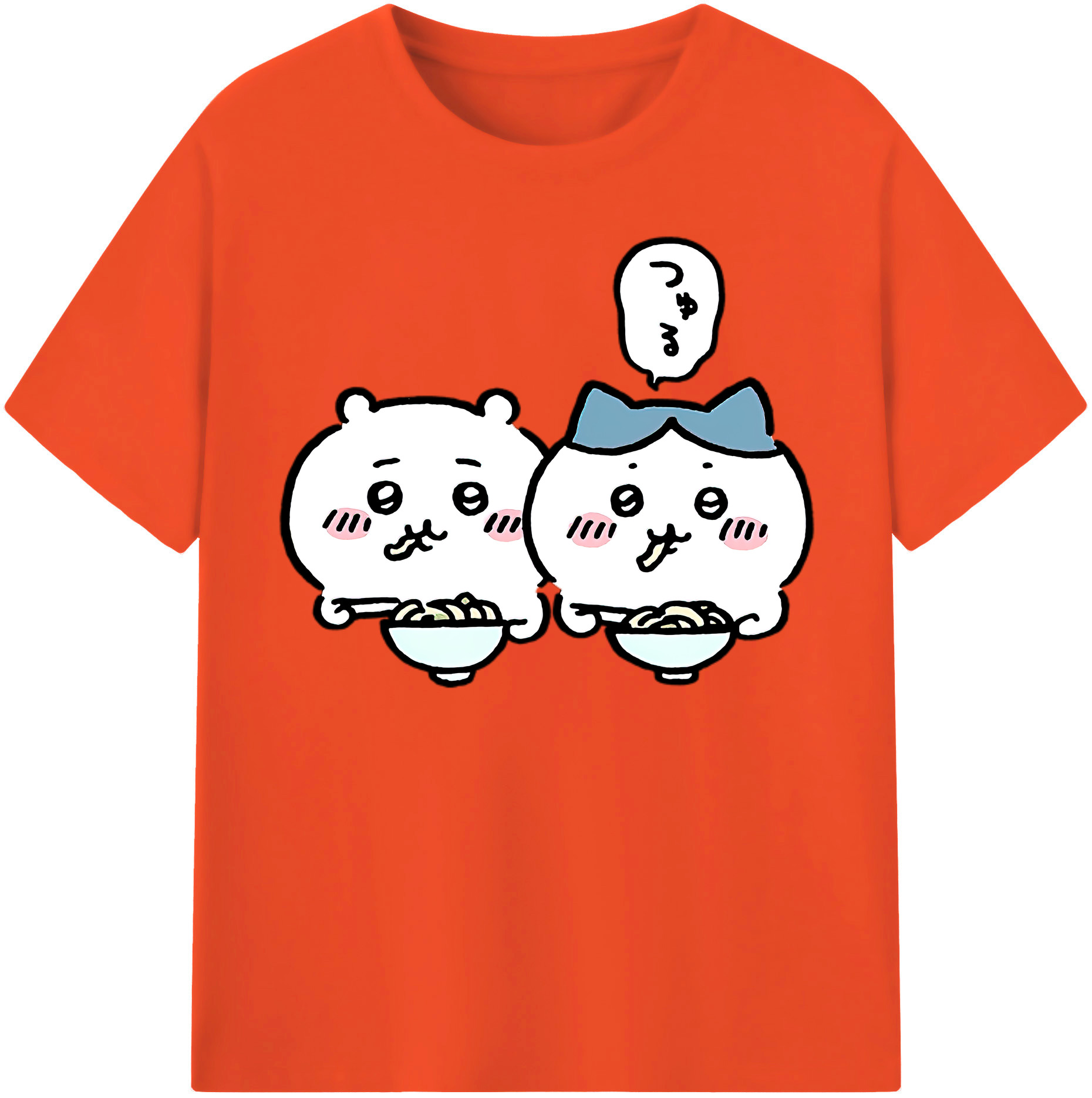 （画像用） ちいかわ ハチワレ Chii-kawa hachiware 綿100％半袖Tシャツ（フロントプリント）