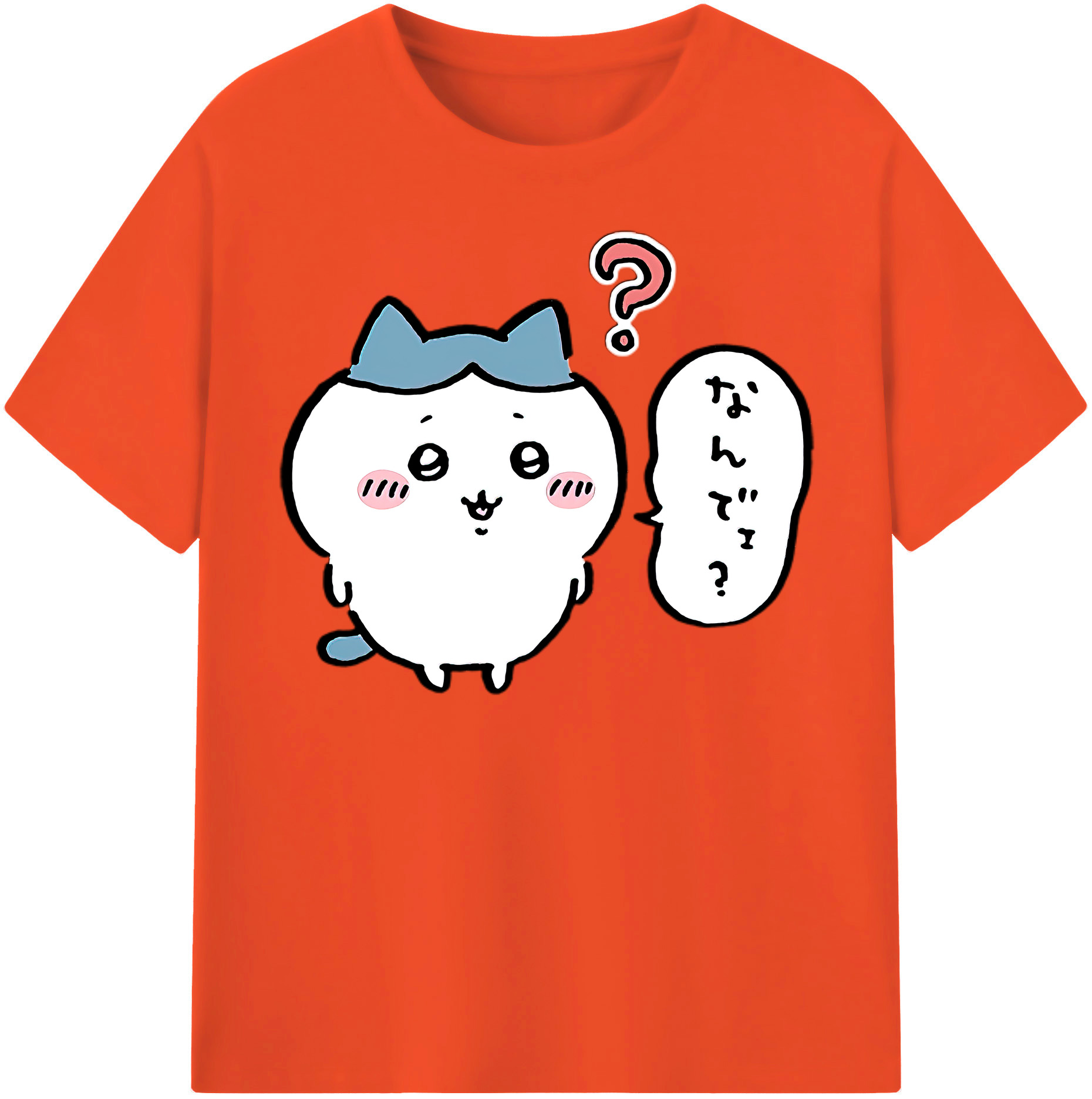 （画像用） ちいかわ ハチワレ Chii-kawa hachiware 綿100％半袖Tシャツ（フロントプリント）