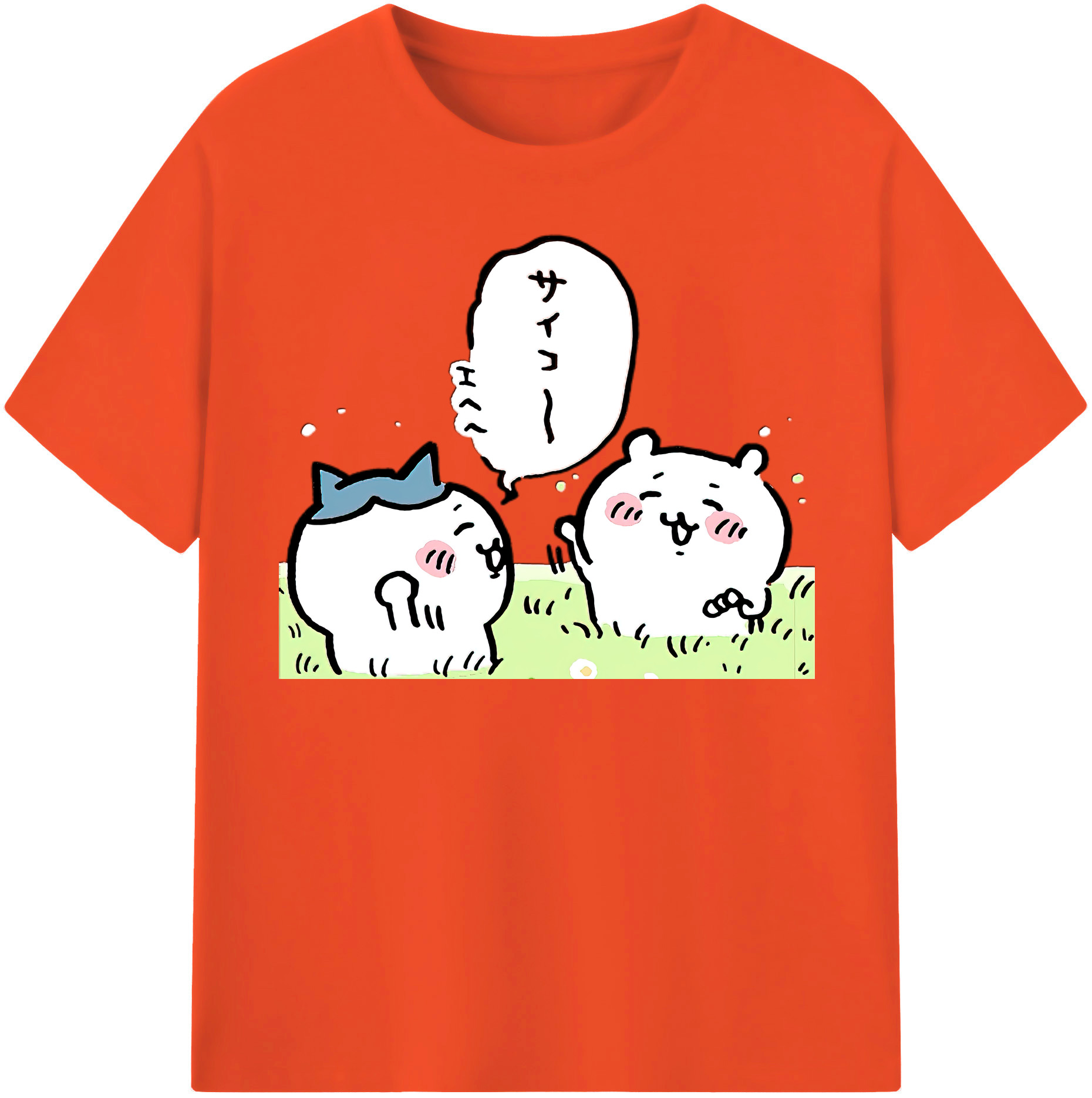 （画像用） ちいかわ ちいかわ Chii-kawa chiikawa 綿100％半袖Tシャツ（フロントプリント）